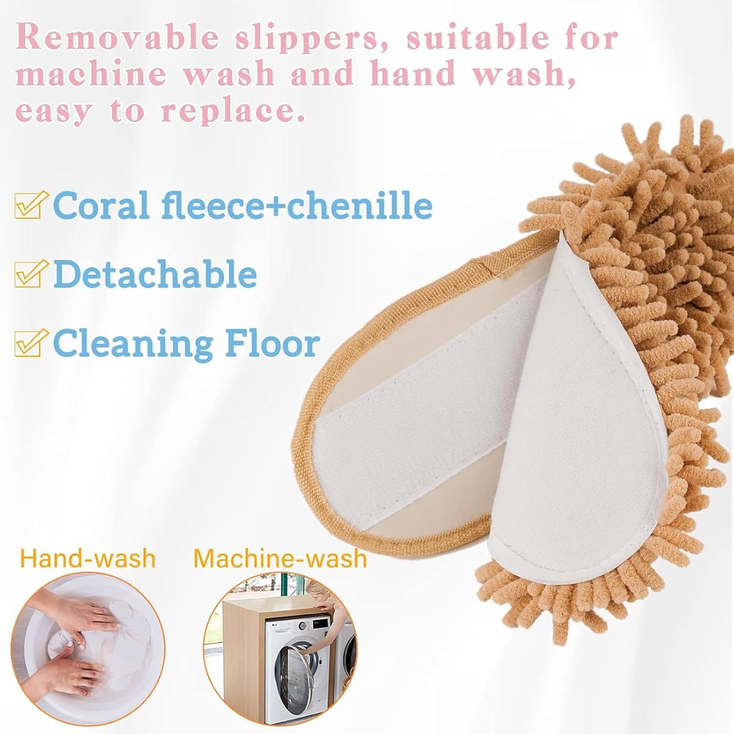 Cartoon Dog Mop Slippers Microfiber Clean Dusting Slippers Detachable Mopping Shoes for Office Home