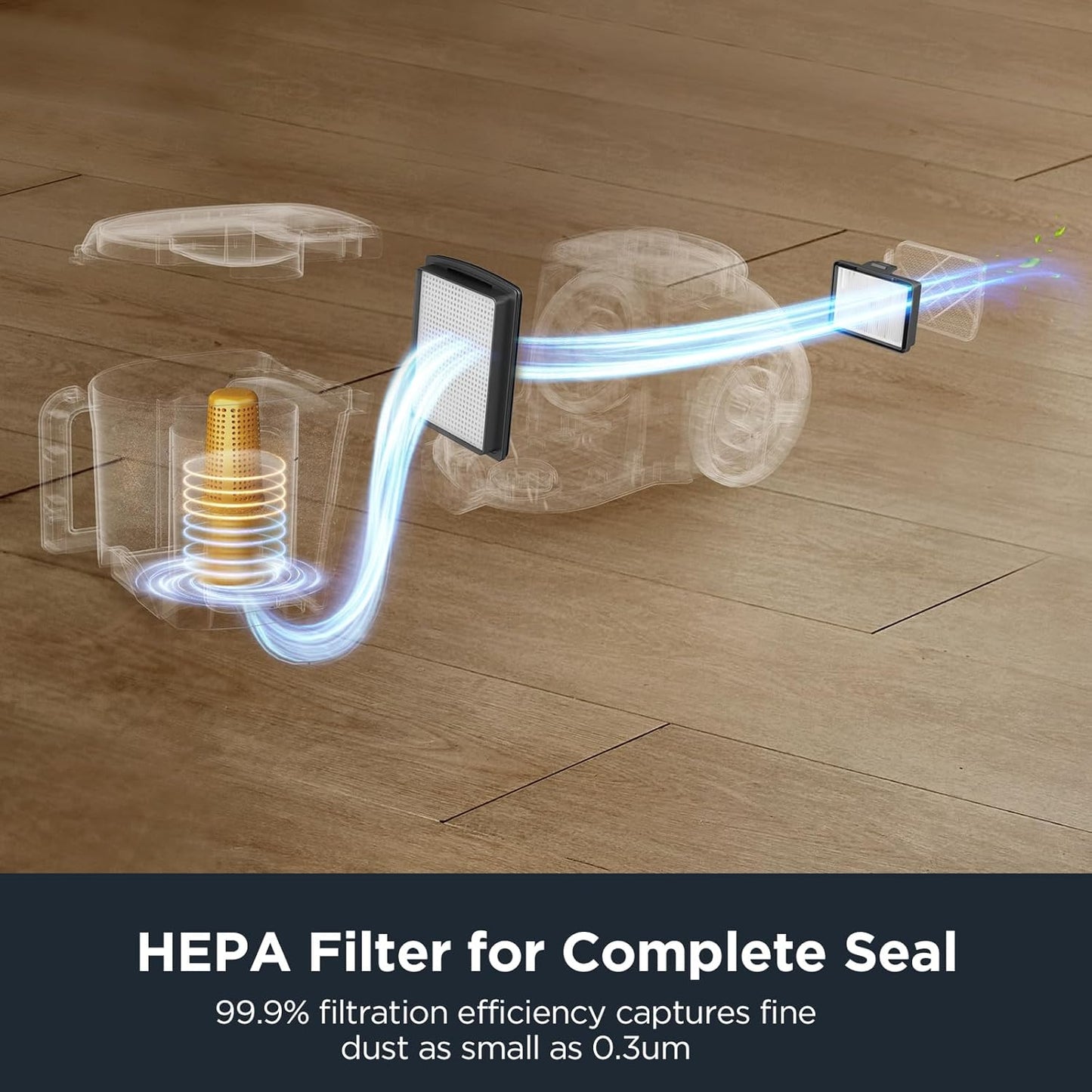 Eureka Bagless Canister Vacuum with Washable HEPA Filter, 16KPA Suction for Carpets/Hard Floors