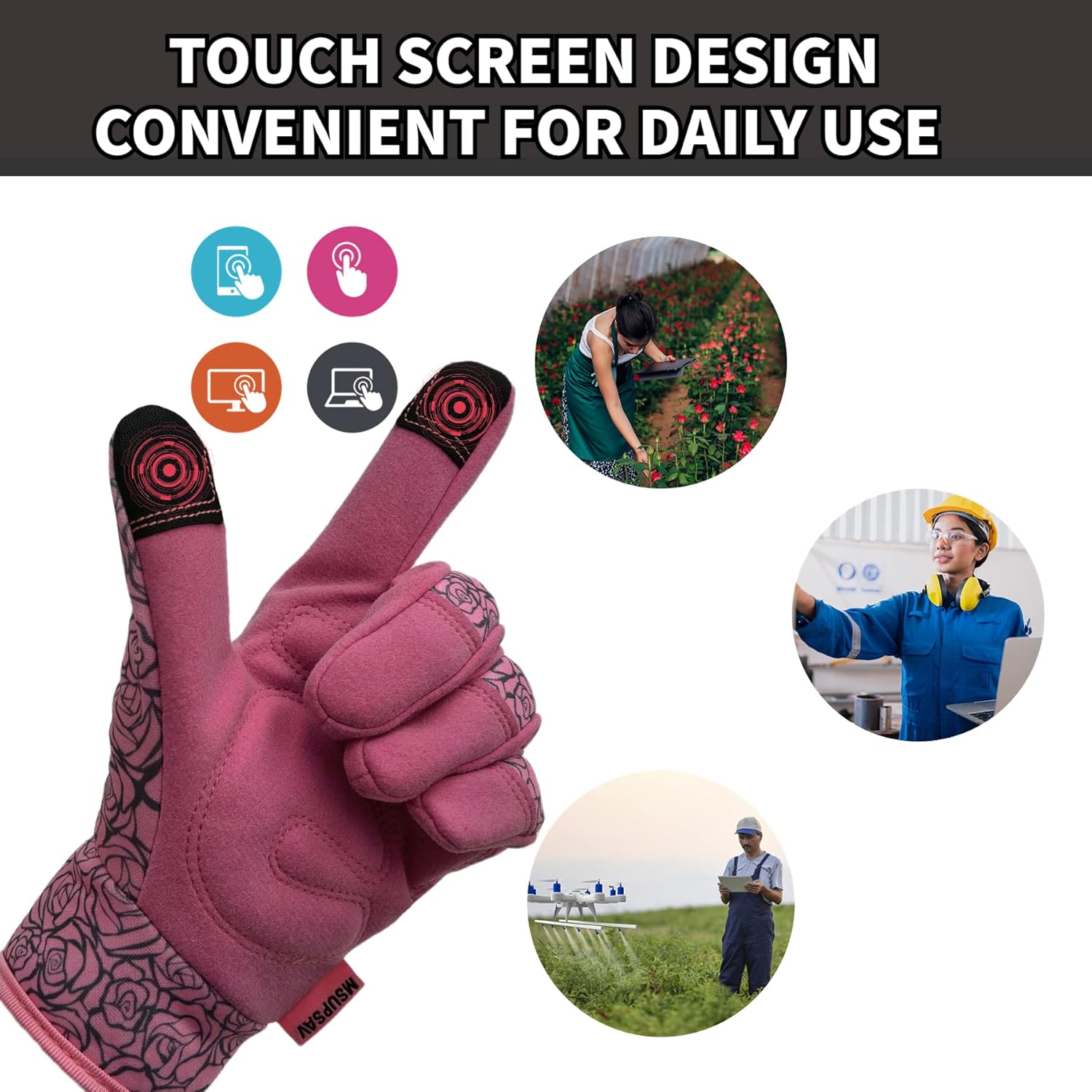 Thorn Proof&Puncture Resistant Gardening Gloves with Grip,Garden Gloves for Women, Leather Work