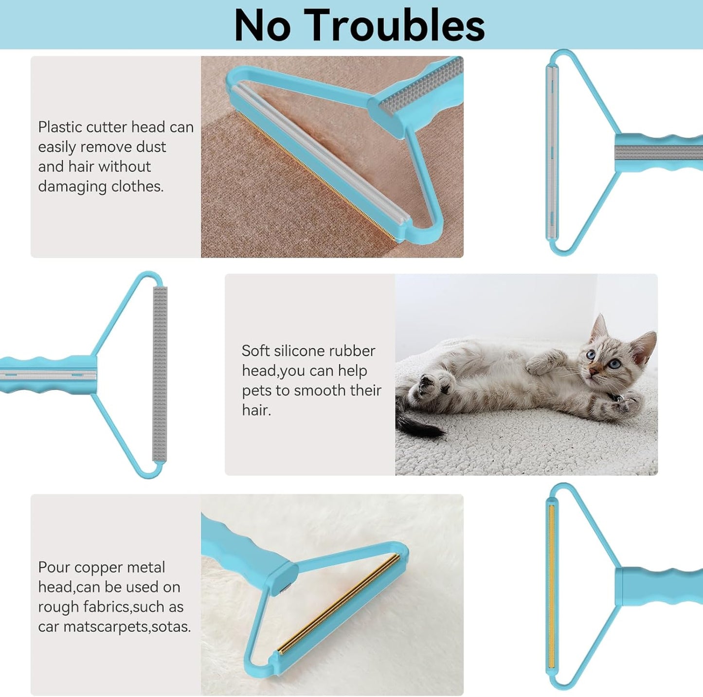 Lint Remover,Pet Hair Remover, Dog Cat Hair Remover,Carpet Rake for Pet Hair Removal,Carpet