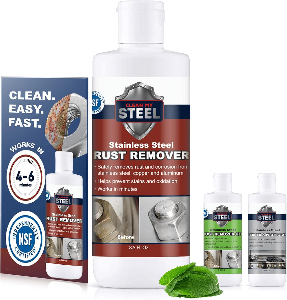 Stainless Steel Rust Stain Remover & Cleaner, Soft Cleanser, Safe for Food Areas, Non-Toxic for