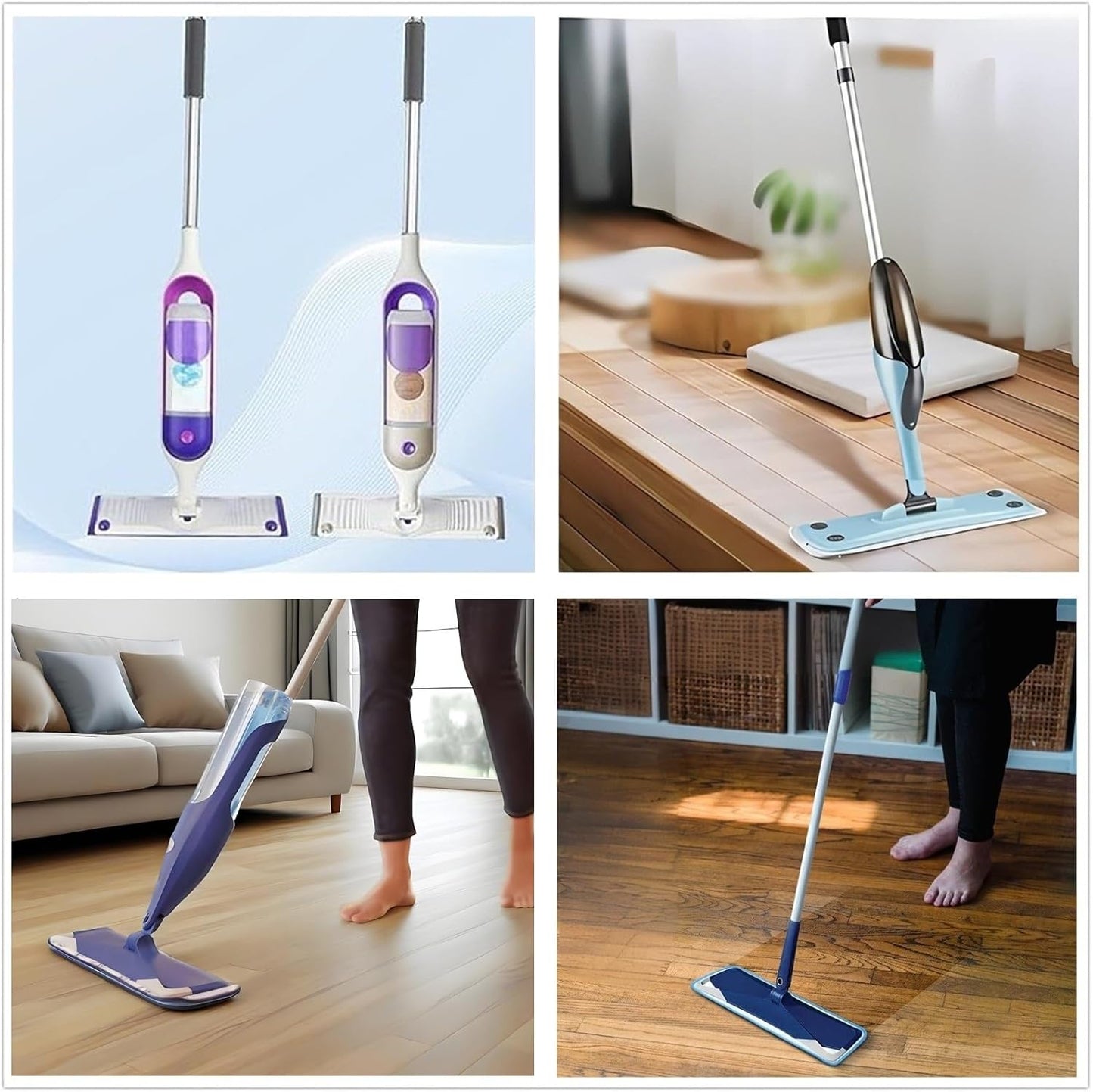 10 Pcs Reusable Mop Pads,16.5 Inch Microfiber Wet Dry Floor Clean Mop Pad Refill Compatible with