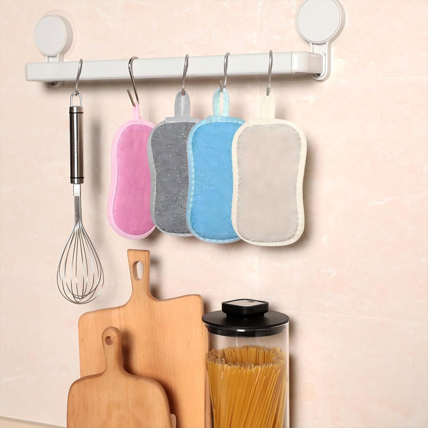 Boao 10 Pieces Multipurpose Kitchen Scrub Sponges, Non-Scratch Microfiber Scrub Sponges for Kitchen