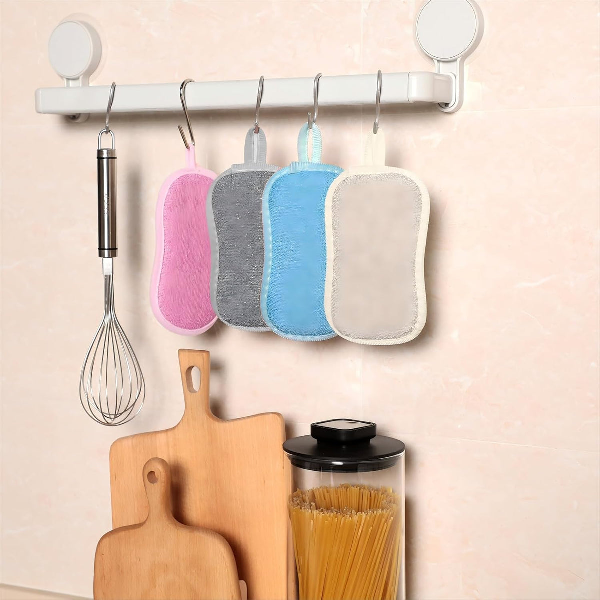 Boao 10 Pieces Multipurpose Kitchen Scrub Sponges, Non-Scratch Microfiber Scrub Sponges for Kitchen
