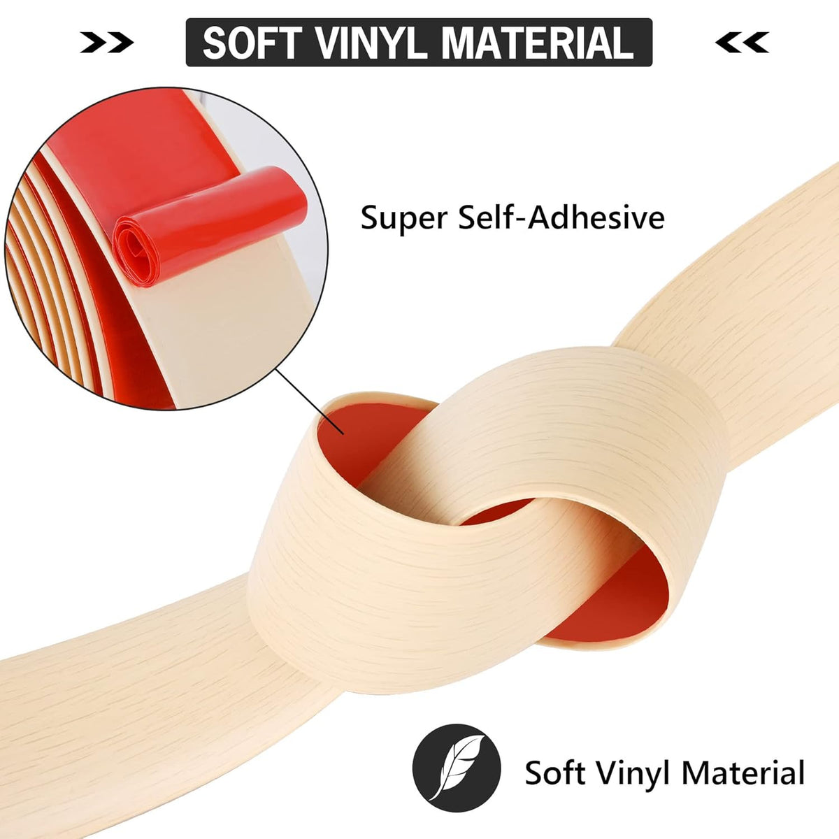 16.4Ft Floor Transition Strip Self Adhesive Vinyl Cover Floor Strip Flat Divider Transition Strip