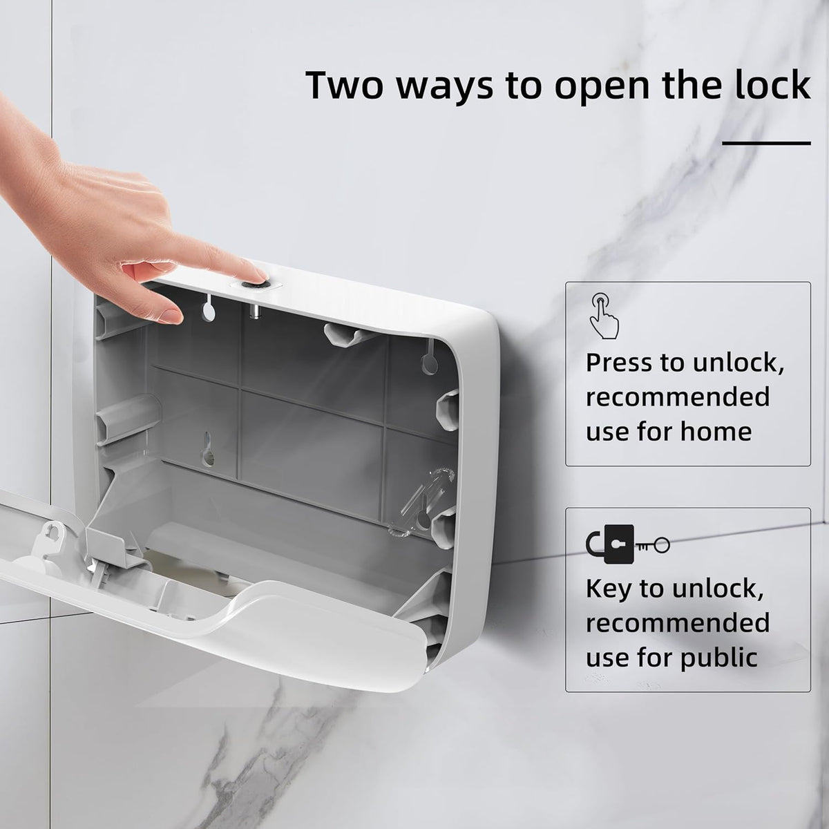 Paper Towel Dispenser Wall Mount Commercial Pack of 3 White Holder Fits Multifold Hand Towels for