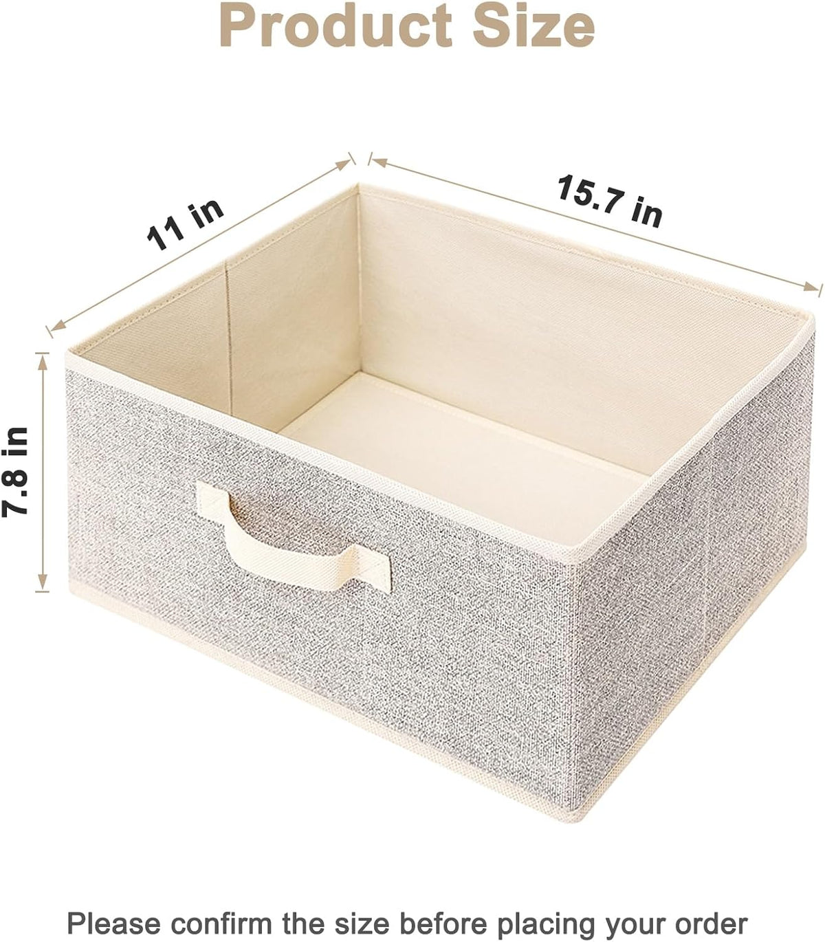 Storage Baskets, 15.7-Inch Woven Fabric Bins, Storage Cubes with Reinforced Handles, Organizer Bins