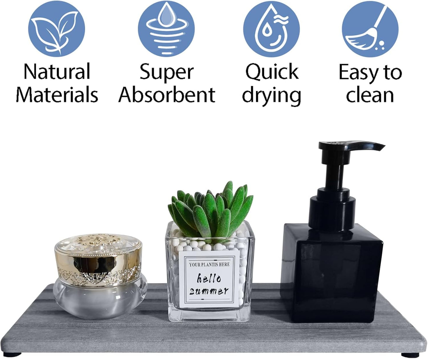Diatomite Soap Dish, Water Absorbing Stone Tray, Kitchen Sink Organizer, Fast Drying Counter Holder