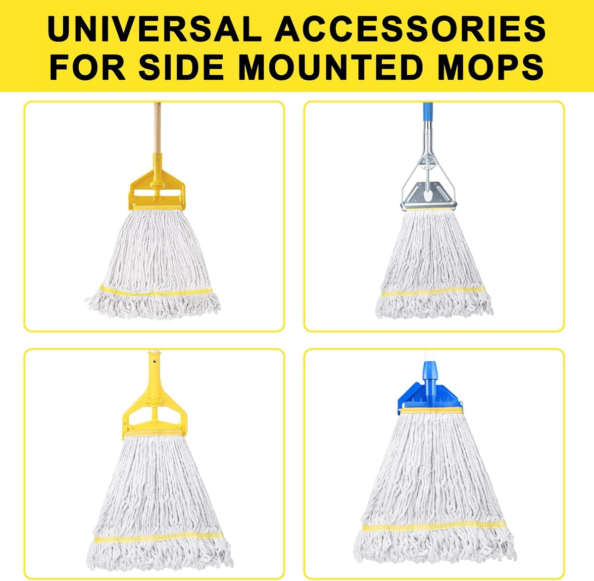 KeFanta 3 Pack Heavy Duty Commercial Mop Head Replacement,Looped End String Cotton Mop