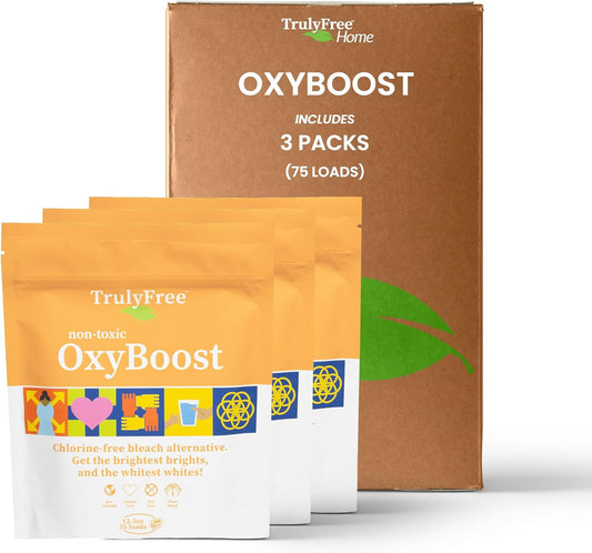 Truly Free OxyBoost - Oxygen Whitener & Clothes Stain Remover Laundry Detergent Powder with Sodium