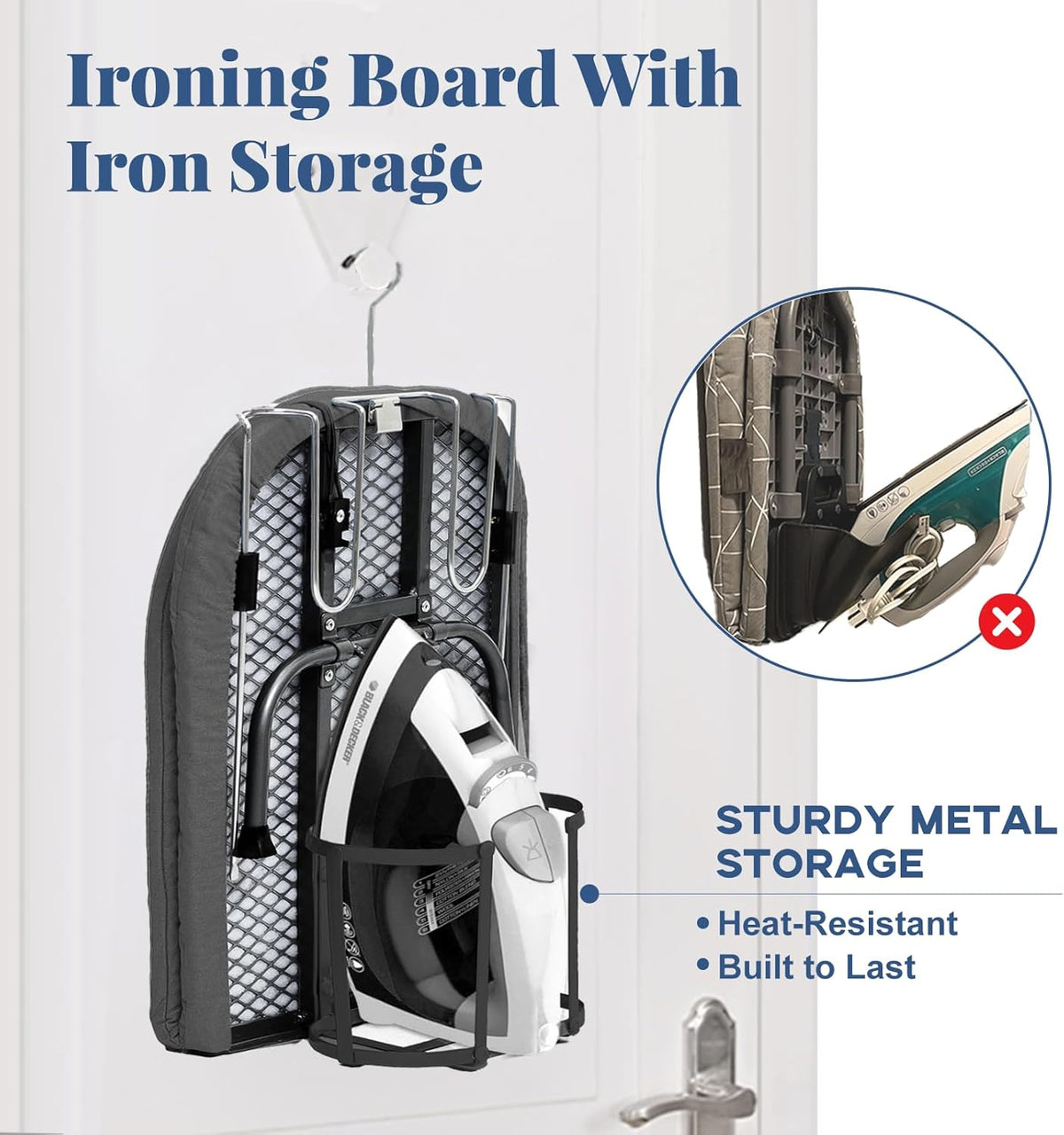 Tabletop Ironing Board with Iron Holder, RAINHOL Small Folding Ironing Board with Cover and Pad