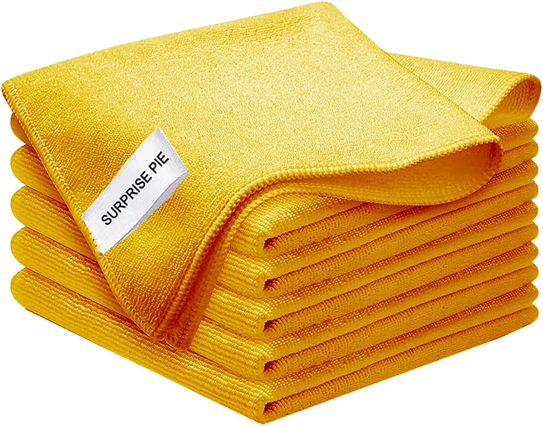 Microfiber Cloth 6Pack Cleaning Rags Absorbant Lint Free Cloth for House, Kitchen, Car, Glass