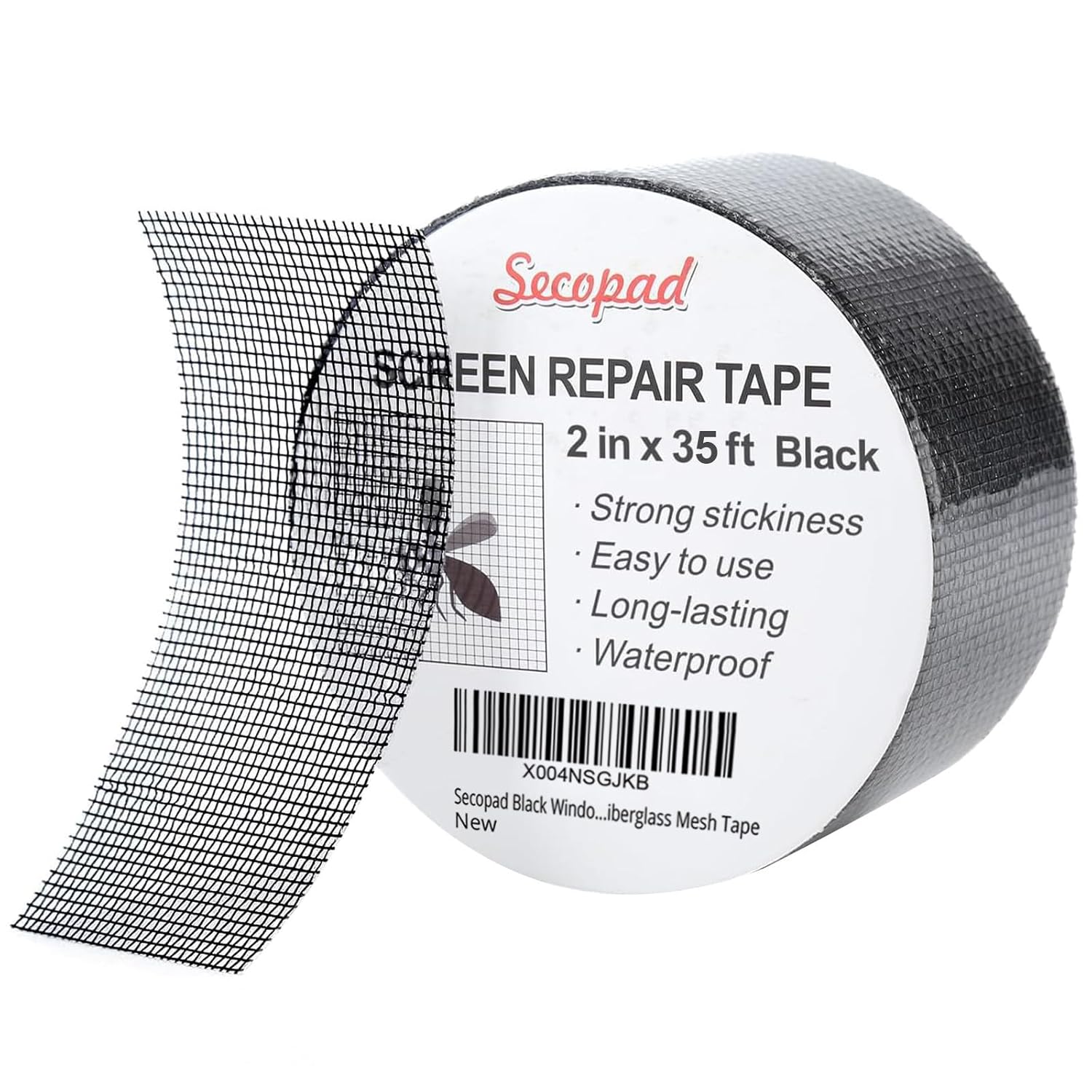 Black Window Screen Repair Tape, 2IN X 35FT (420IN) Screen Repair Kit for Windows or Doors, Strong