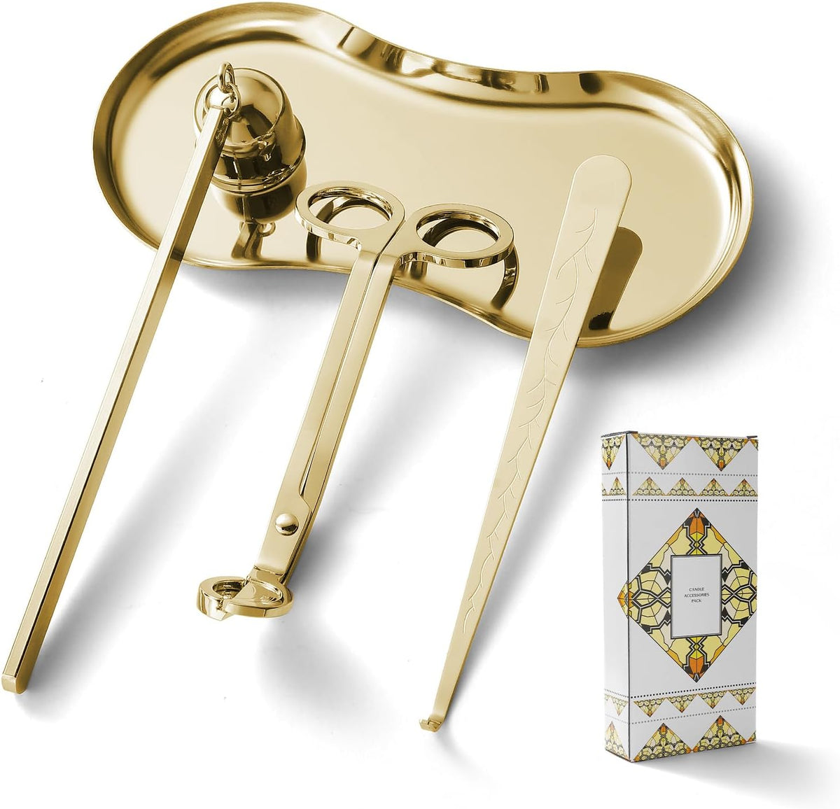 PATOISE 4 in 1 Candle Accessory Set, Candle Wick Trimmer Cutter, Candle Snuffer, Candle Wick