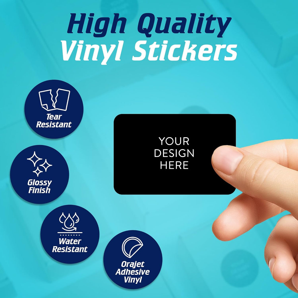 5-1000 Custom Vinyl Stickers - Upload Your own Image, Text, Design, Logo - Personalized Logo Labels