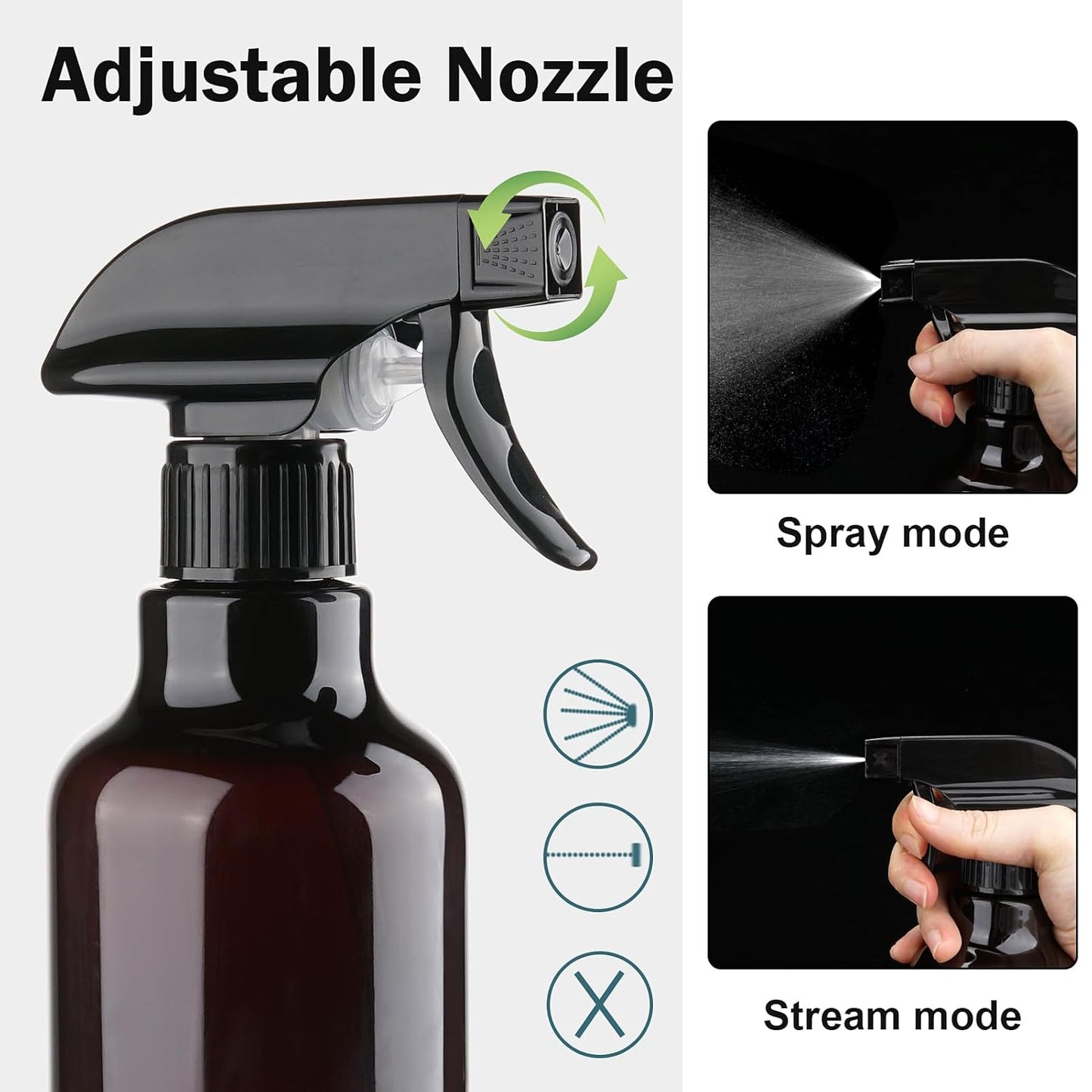 Plastic Spray Bottles Empty Spray Bottle 16.9oz/500ml 2 Pack Heavy Duty Spraying Bottles