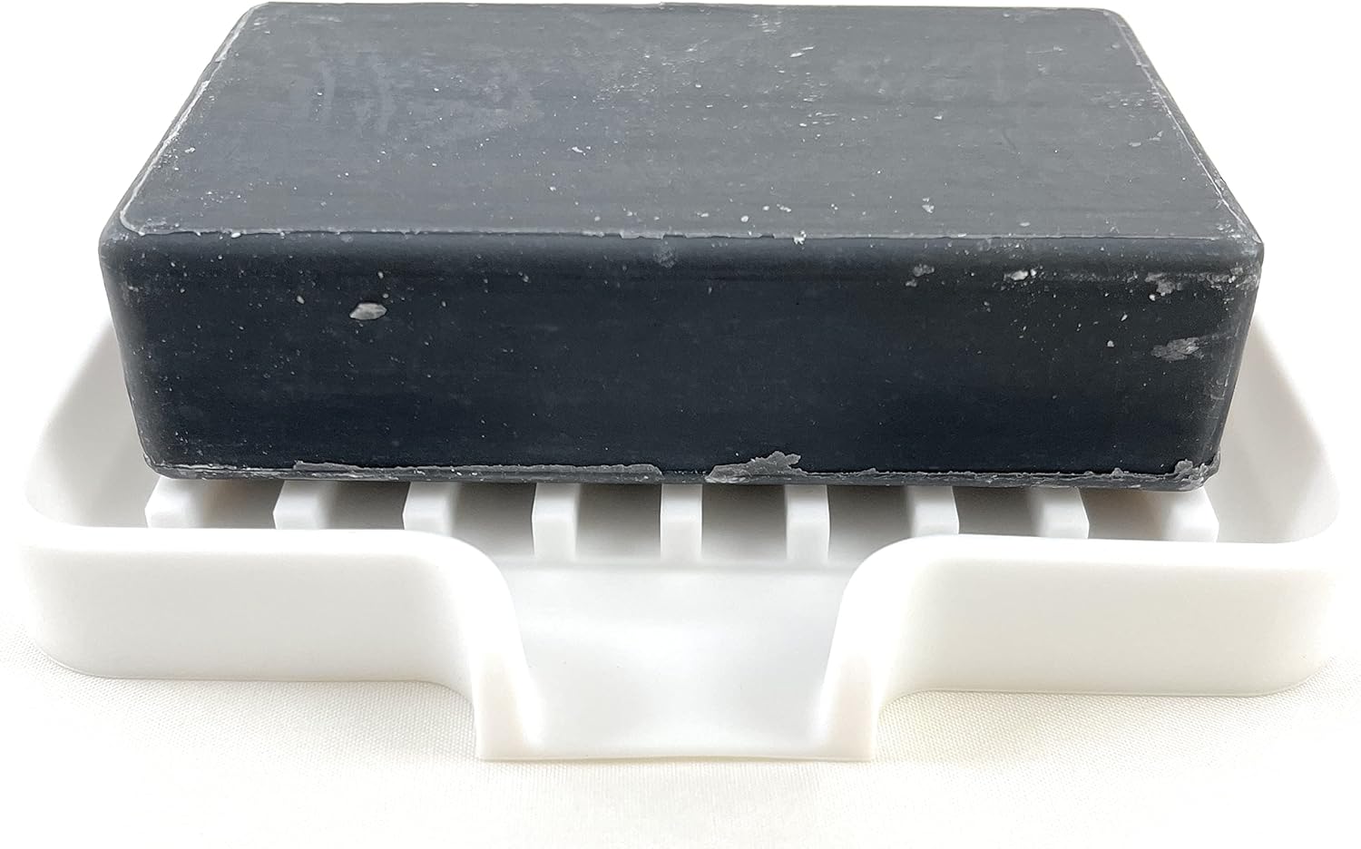 Happitasa Silicone Soap Dish Tray and Sponge Holder with Drain Chute, Pack of 2 | Bathroom and