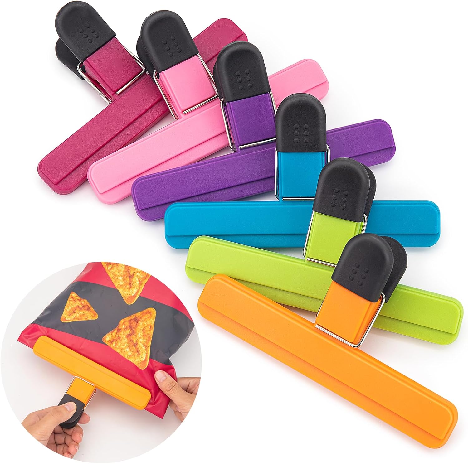 6 Pack Chip Bag Clips, Large Bags Clip for Food Storage, Snack Clips for Chips and Other Food Bags
