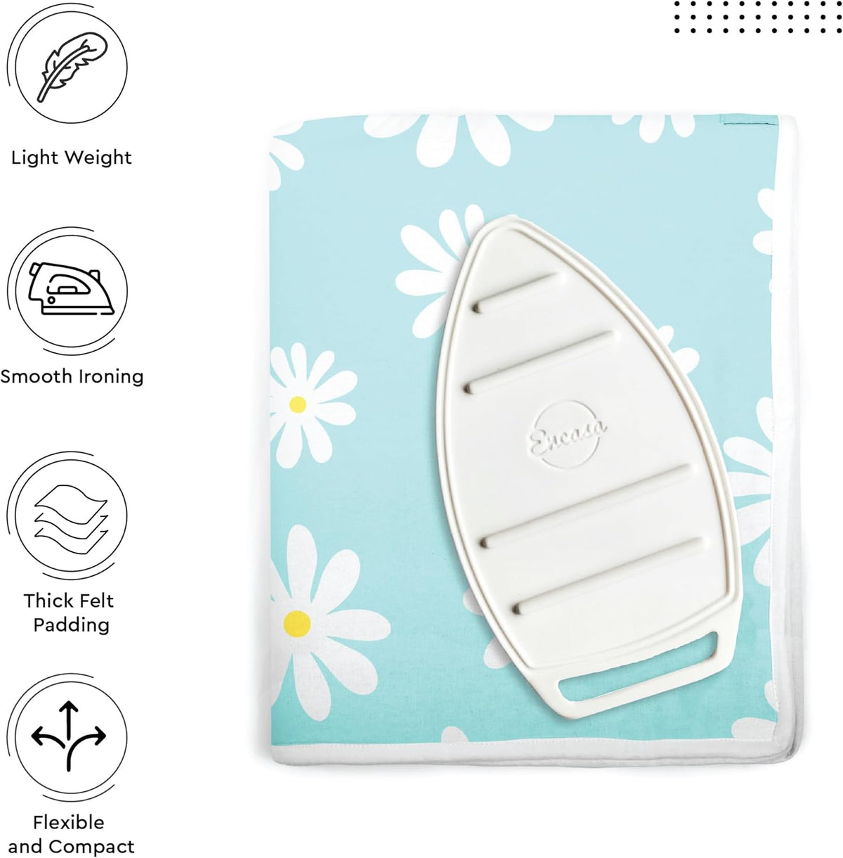 Encasa XO Ironing Mat/Pad (Large 48"x28") with 3mm Padding & Silicone Iron Rest for Steam Pressing