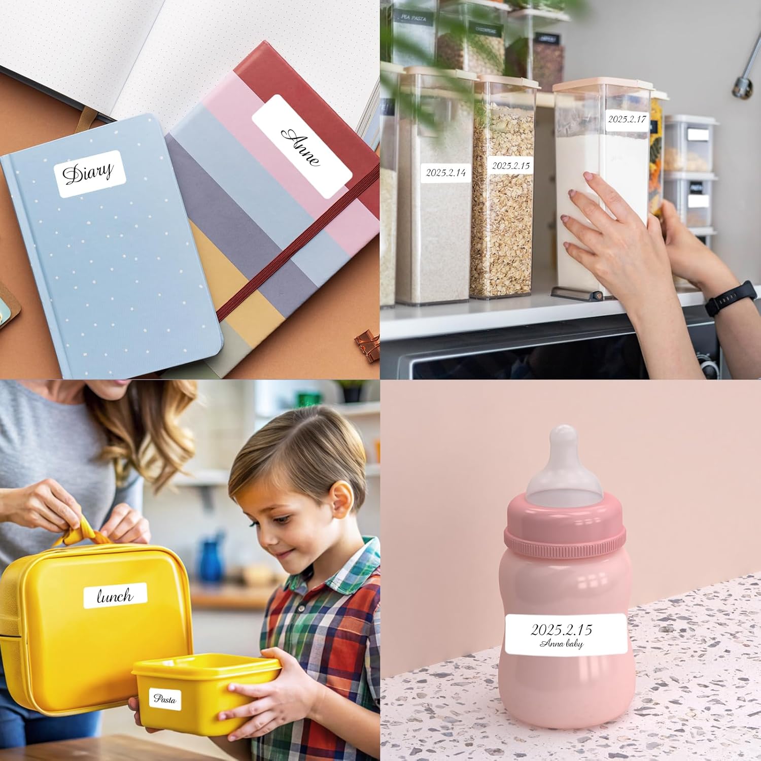 STARLIBOO White Removable Labels, Removable Colored Labels Stickers, Self-Adhesive Rectangular