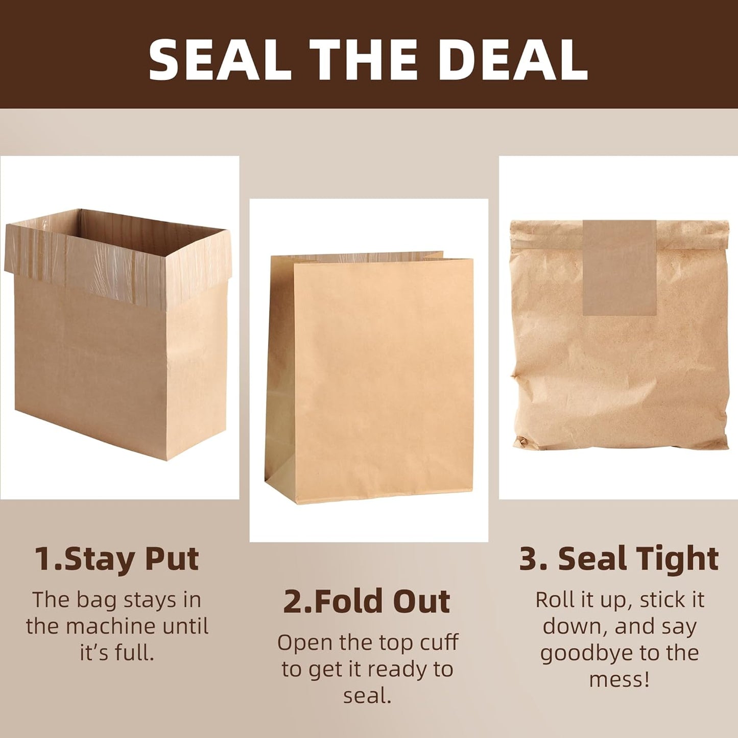 (20-Pack) Calvana Super Strong Compactor Bags, Heavy-Duty Kitchen Paper Trash Bags with Leak Proof