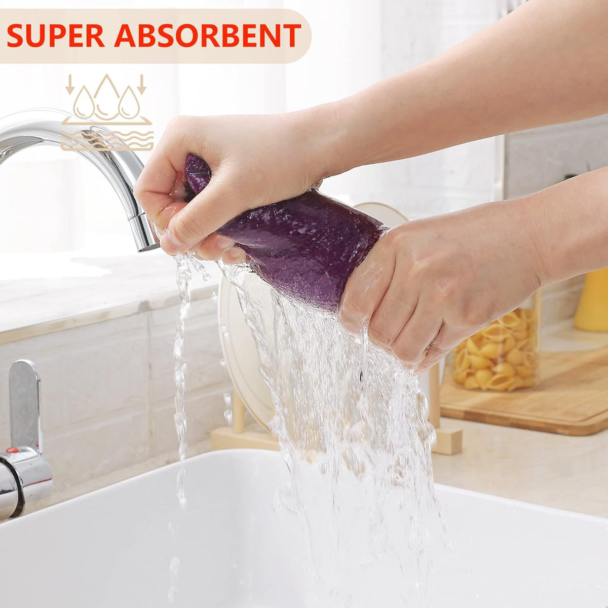 Homaxy 100% Cotton Waffle Weave Kitchen Dish Towels, Ultra Soft Absorbent Quick Drying Cleaning