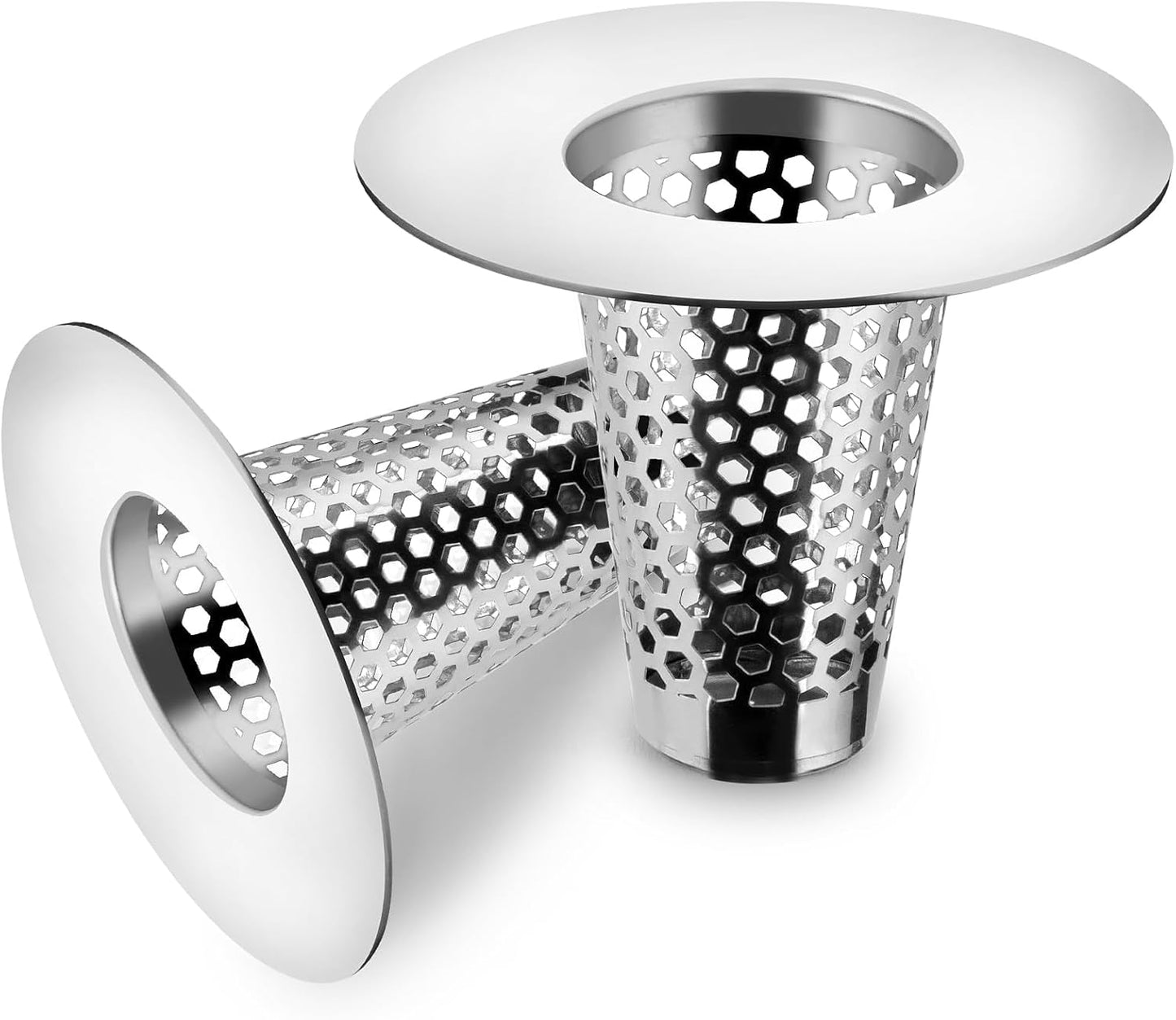 2PCS Bathroom Sink Drain Strainers, 1" Small Conical Premium Stainless Steel Porous Hair Catcher