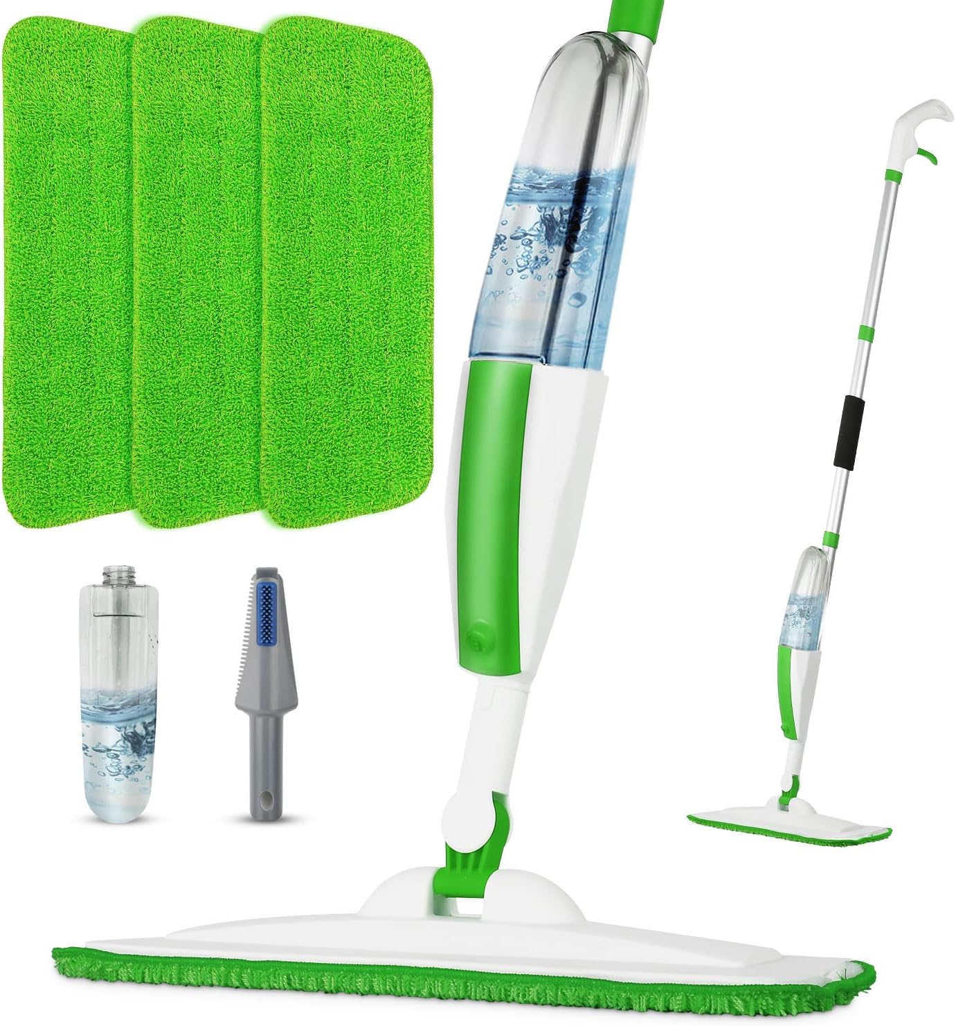 Mops for Floor Cleaning Wet Spray Mop with 14 oz Refillable Bottle and 3 Washable Microfiber Pads