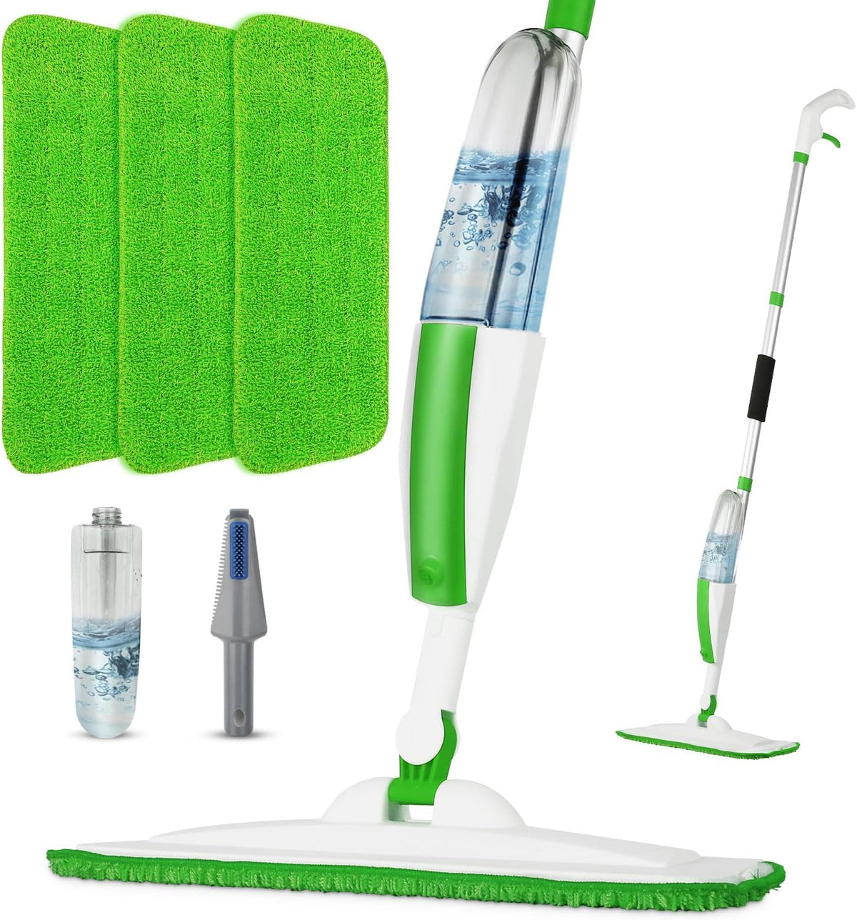 Mops for Floor Cleaning Wet Spray Mop with 14 oz Refillable Bottle and 3 Washable Microfiber Pads