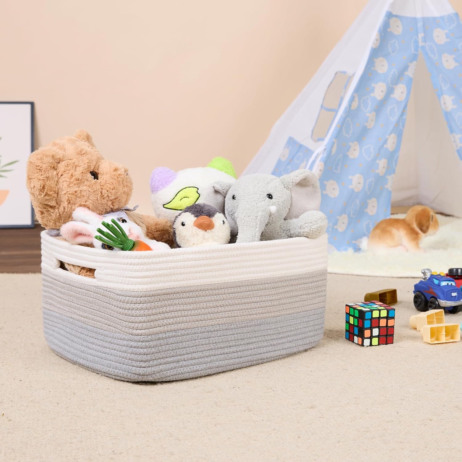 Large Storage Baskets for Shelves, Closet Organizers Bins for Clothes Blanket Towels, Baby Nursery