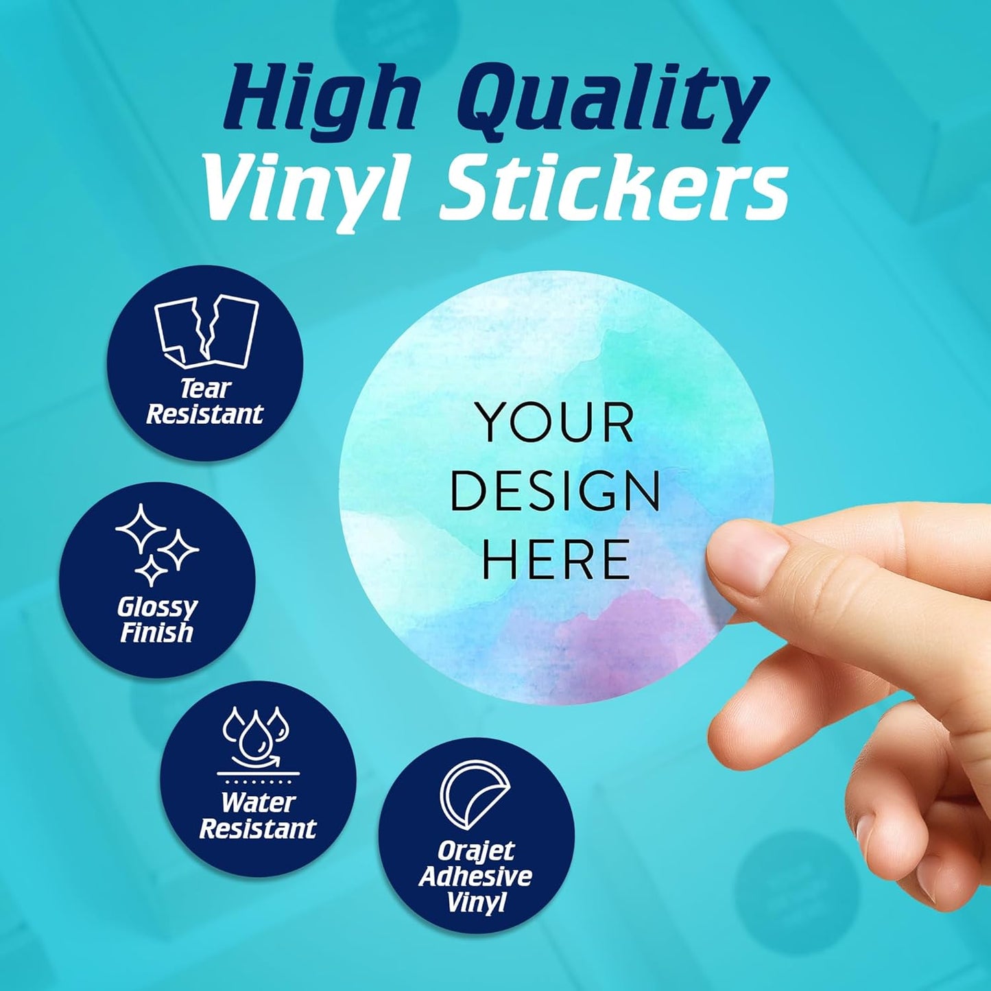 100 Custom Vinyl Stickers - Upload Your own Image, Text, Design, Logo - Personalized Logo Labels