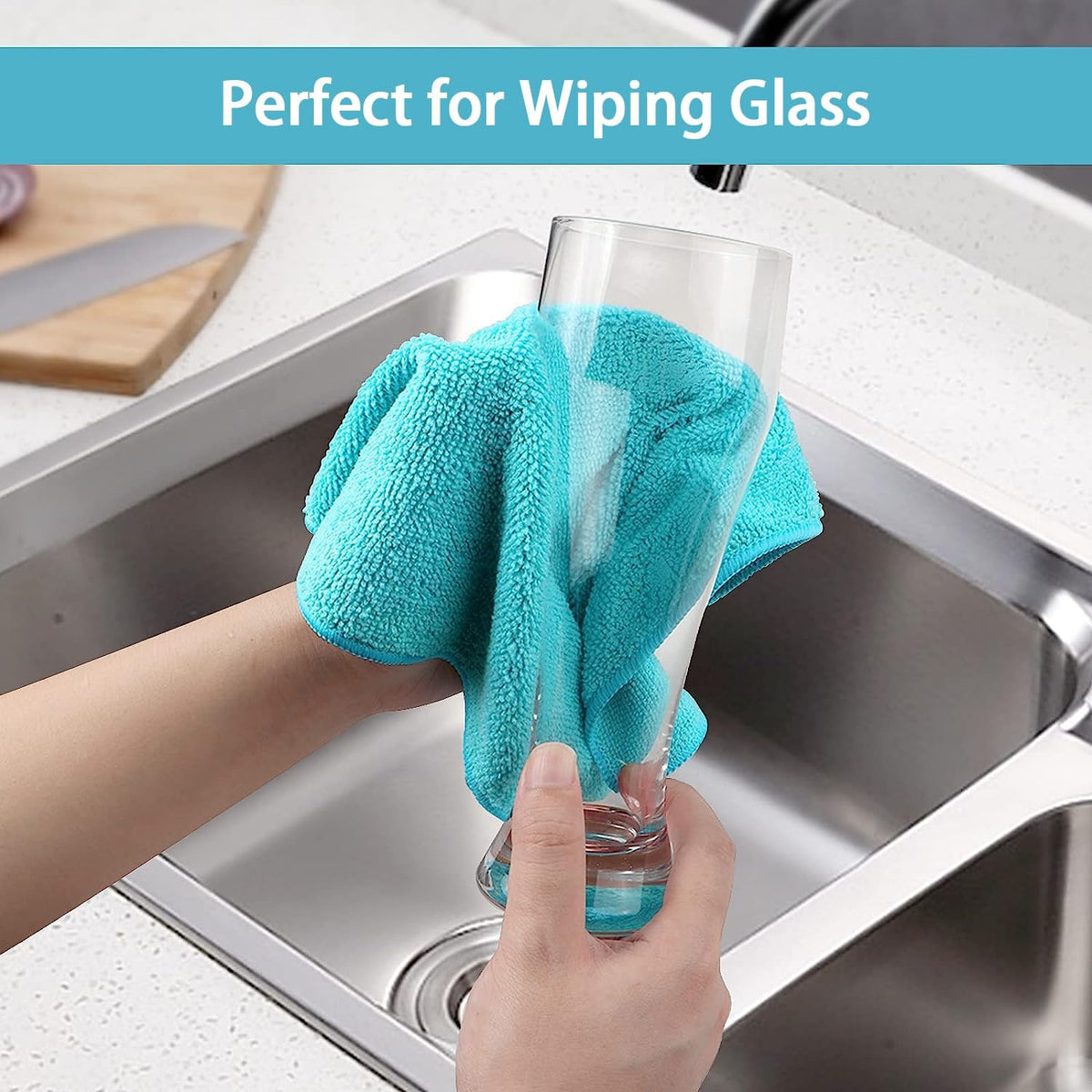 HOMEXCEL Microfiber Cleaning Cloth, 8 Pack Cleaning Rags, Cleaning Towels with 4 Color Assorted