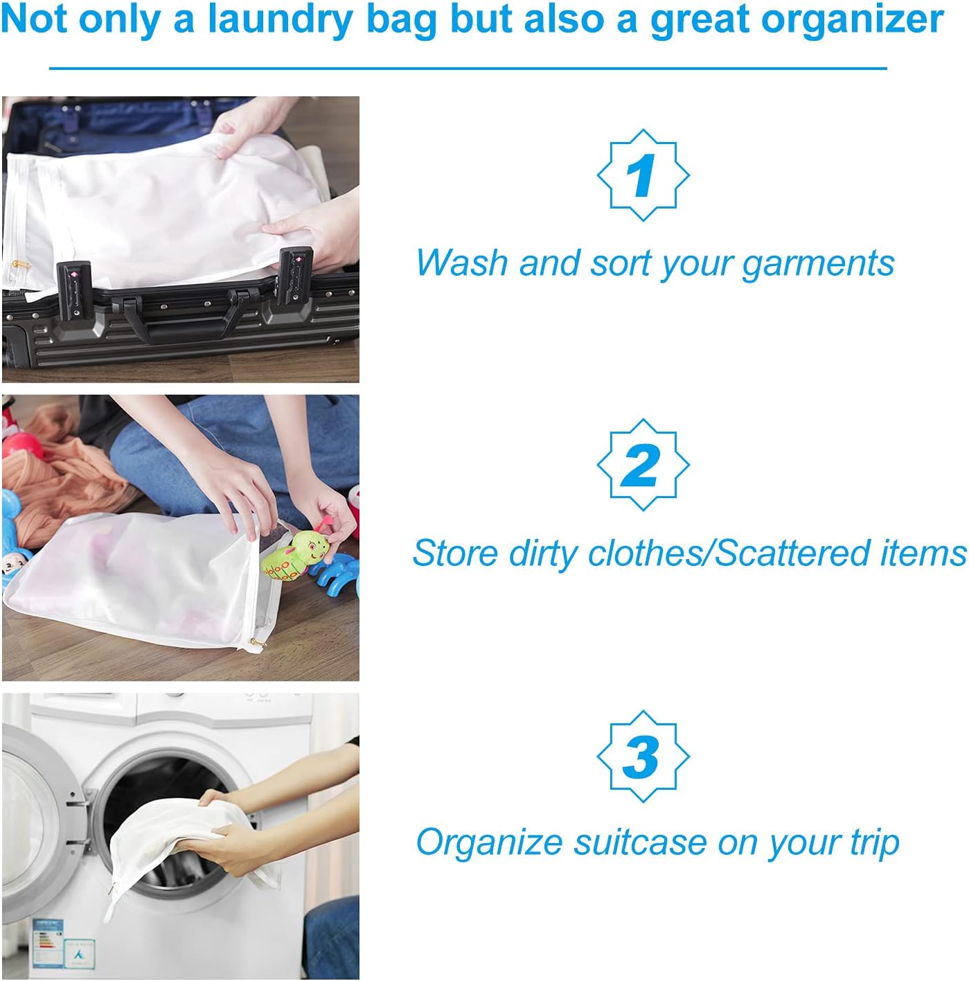 GOGOODA Delicates Laundry Bags, Fine Mesh Wash Bag for Lingerie, Underwear, Bra, Silk, Socks with