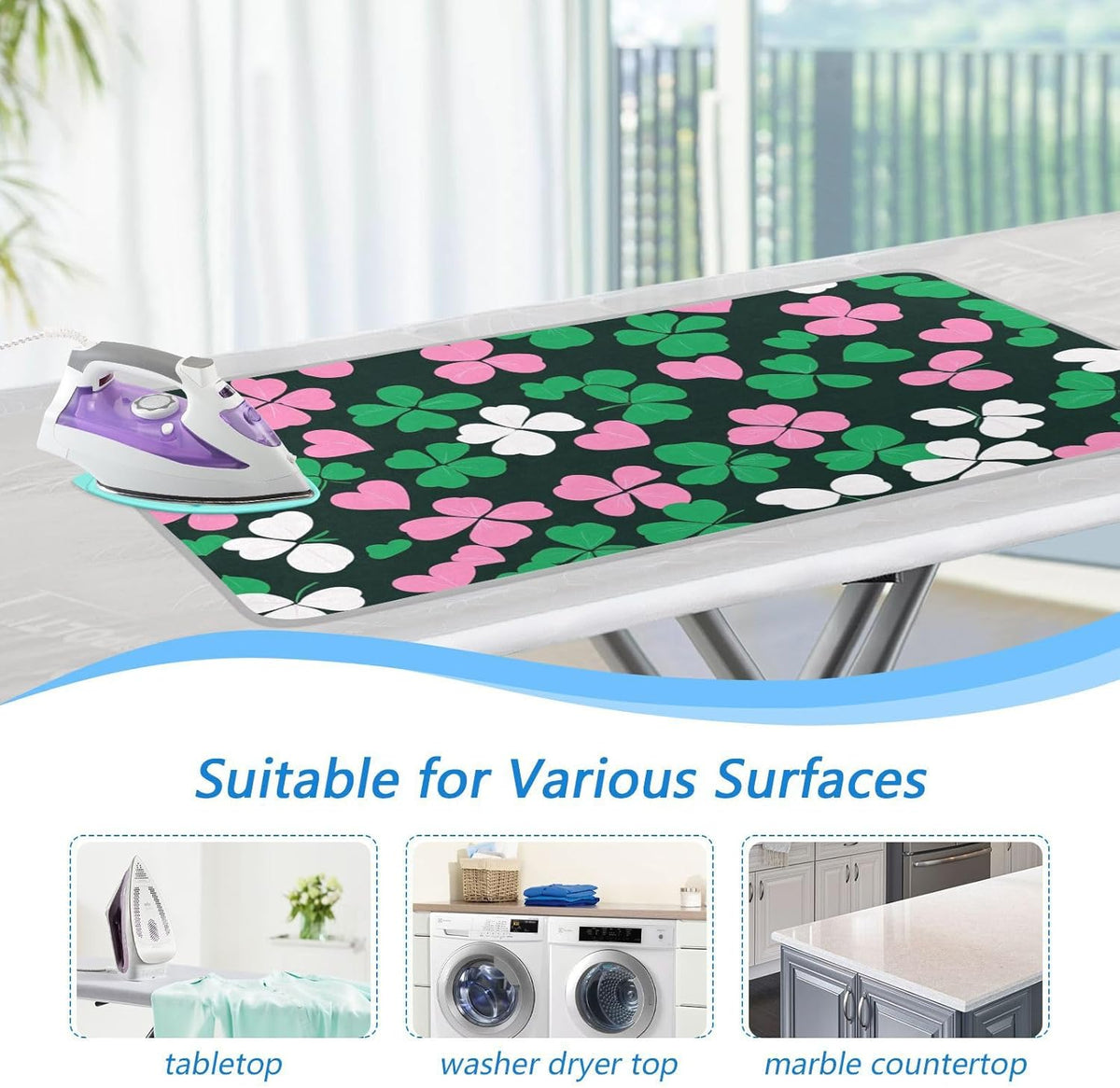Ironing Mat Portable Ironing Pad Ironing Blanket for Table Top Heat Resistance Double-Side Using