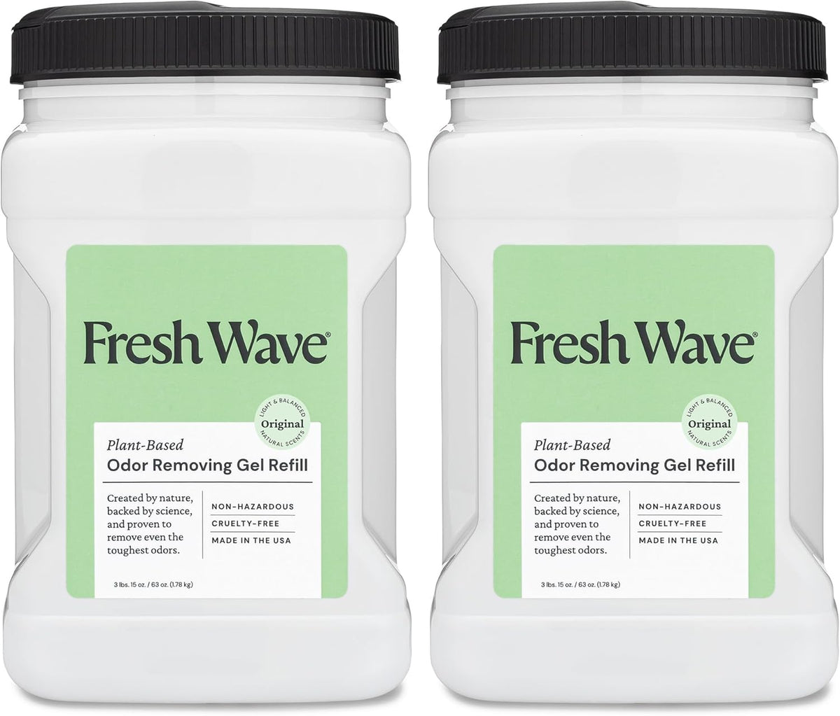Fresh Wave Odor Removing Gel Refill, 63 oz., Pack of 2 - Safer Odor Absorbers for Home, Natural