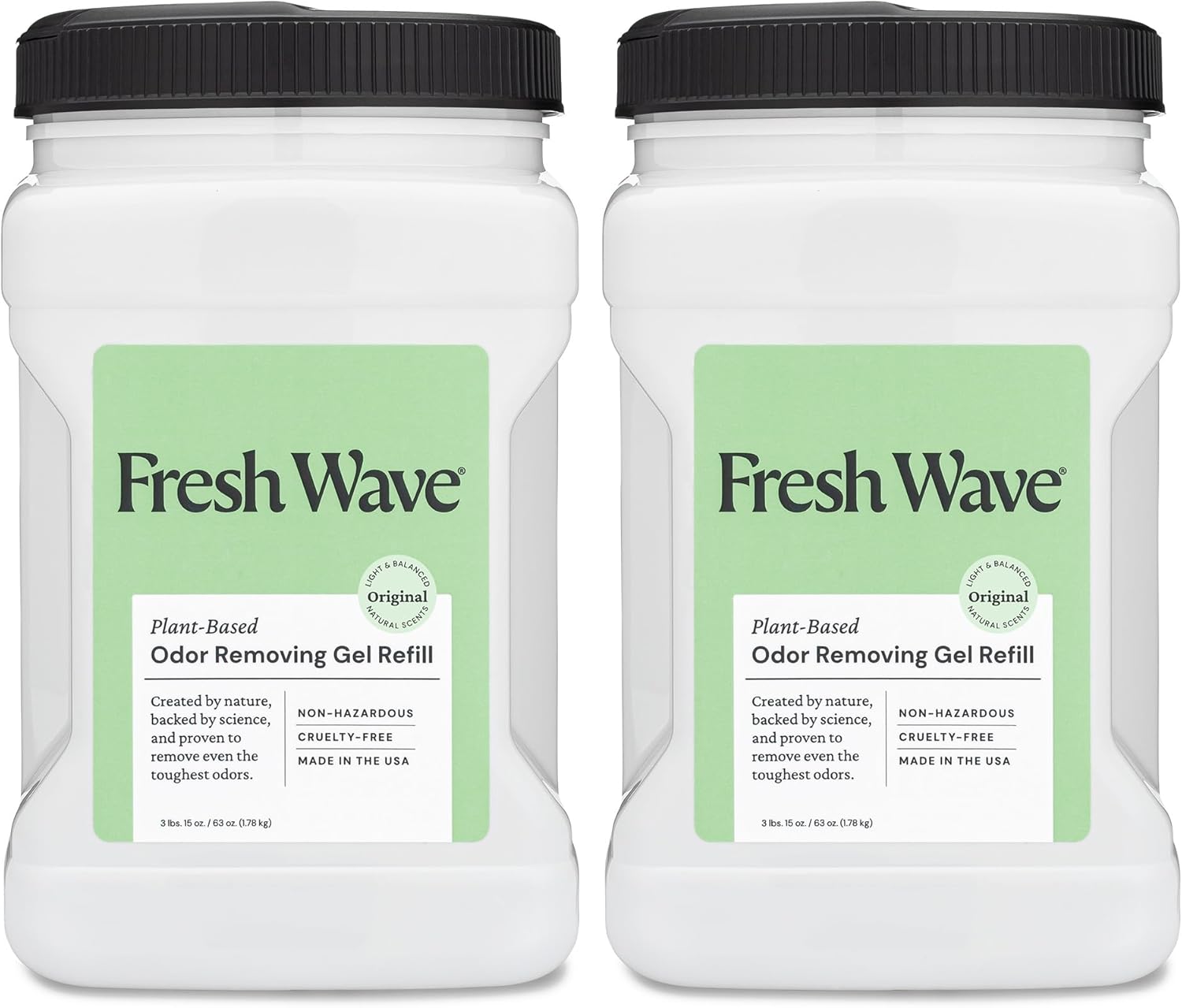 Fresh Wave Odor Removing Gel Refill, 63 oz., Pack of 2 - Safer Odor Absorbers for Home, Natural