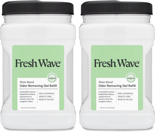 Fresh Wave Odor Removing Gel Refill, 63 oz., Pack of 2 - Safer Odor Absorbers for Home, Natural