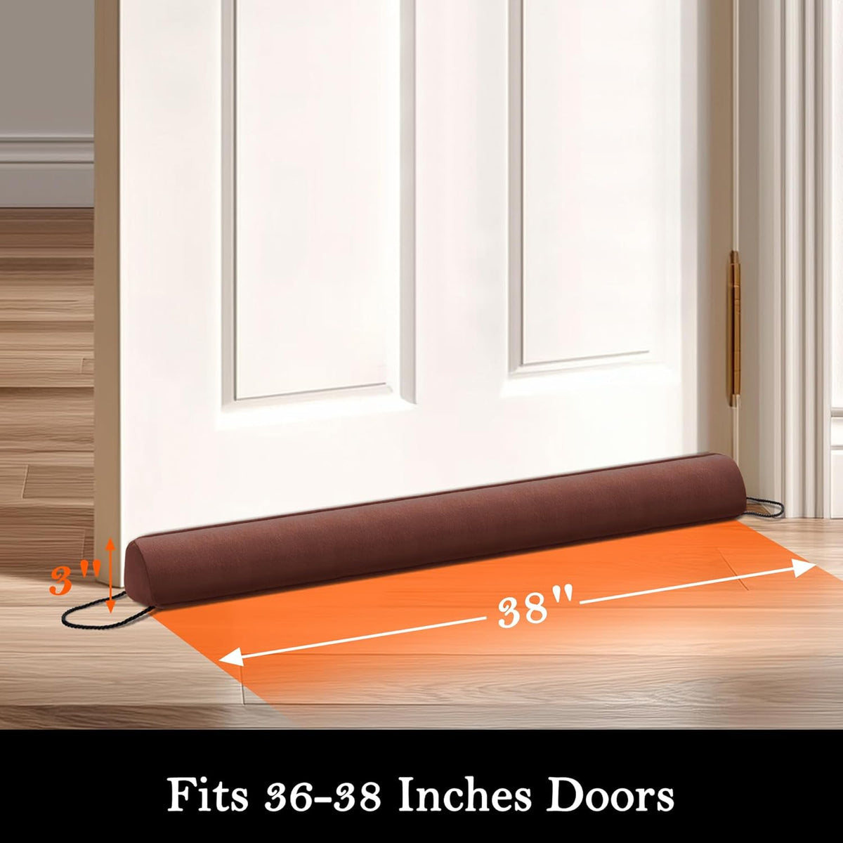 Sunolga 38" Door Draft Stopper Blocks Hot and Cold Air with Removable Washable Cover for Gaps Up to