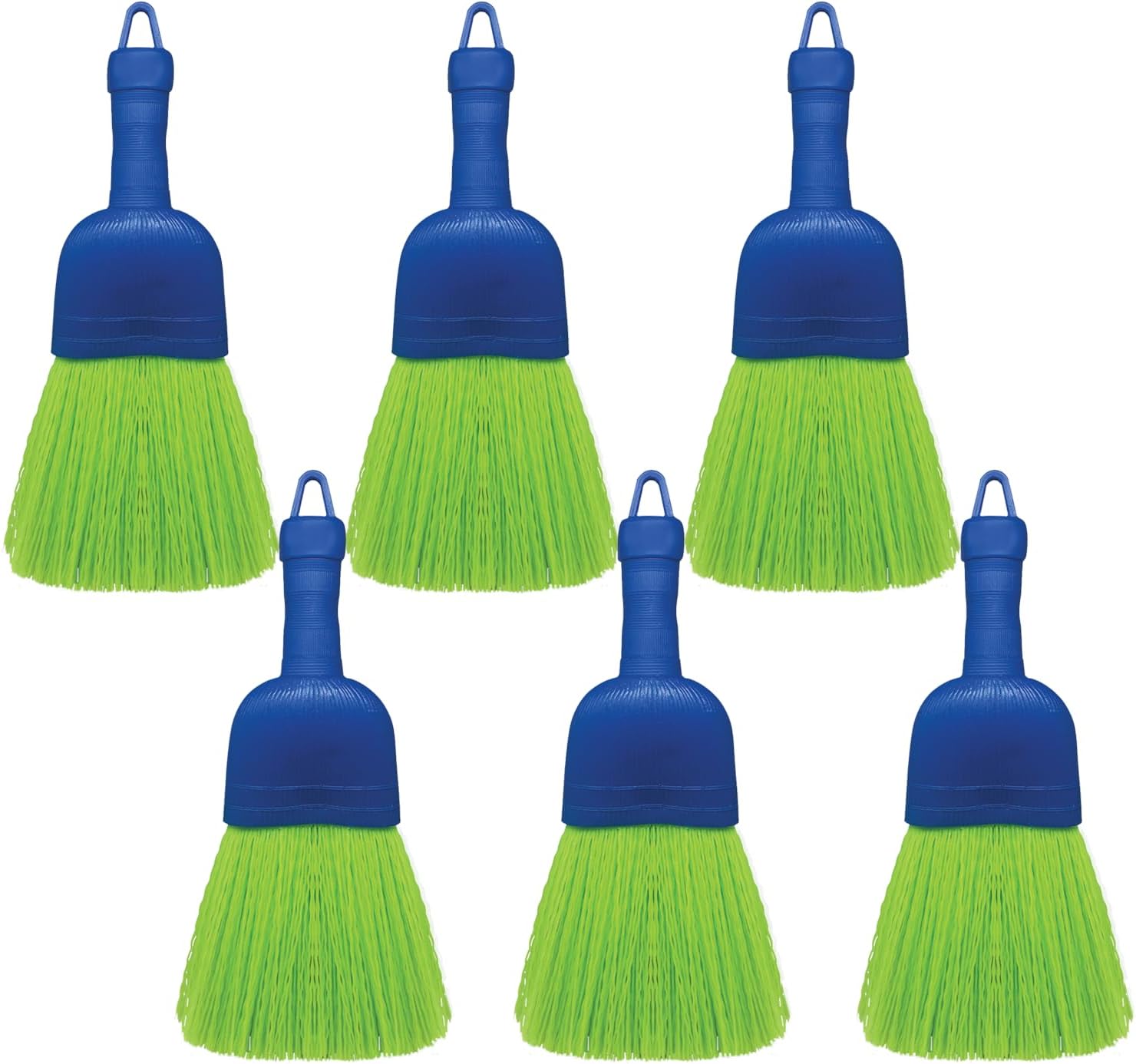 LOLA Whisk Broom, Hand Brush, 6 Pack, Durable Bristles, Whisks Away Dirt & Debris, Compact, Hang