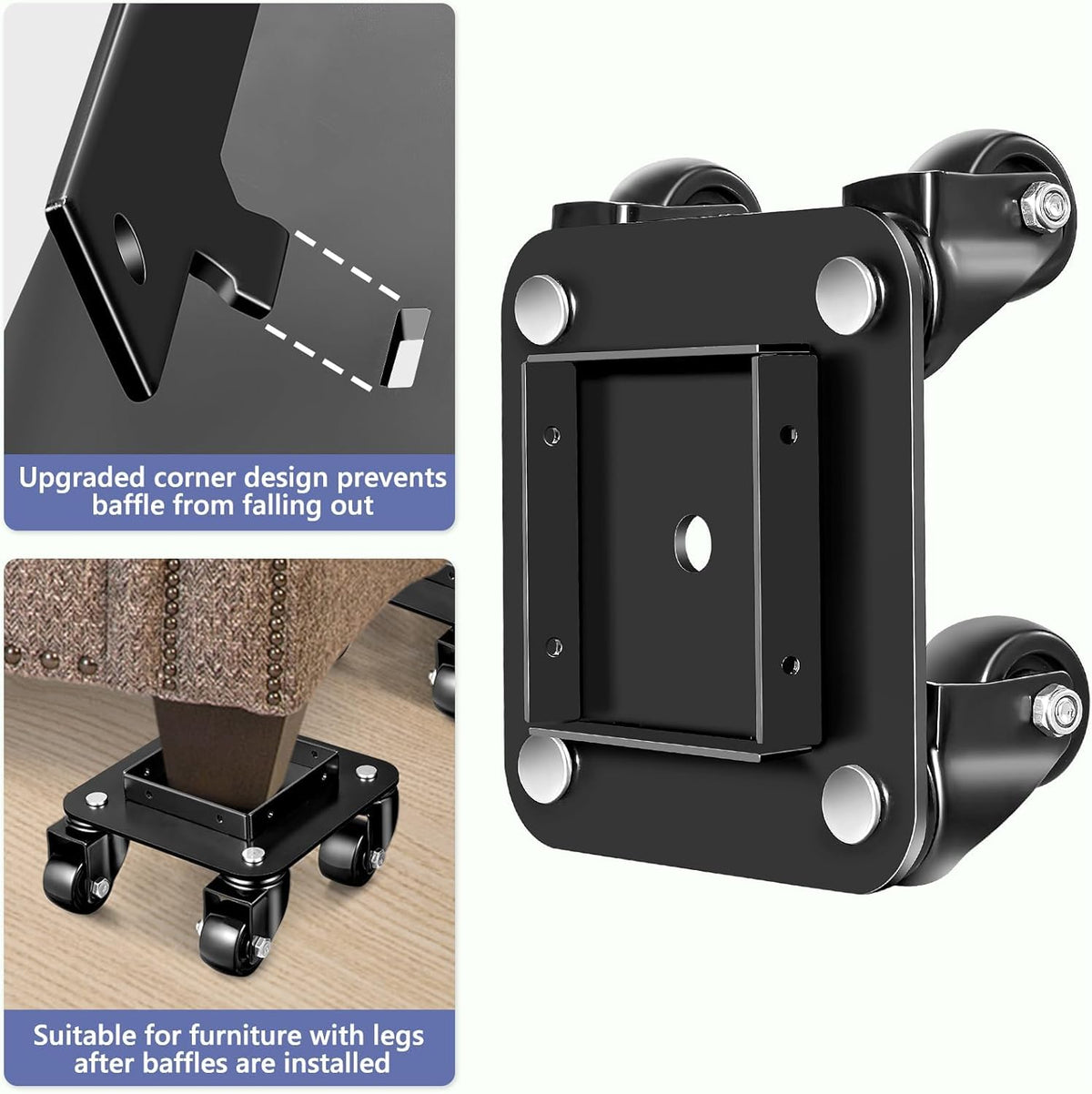KEDSUM 1500LBS Furniture Movers with Wheels, Heavy Duty Furniture Dolly Set of 4, Dolly Kit