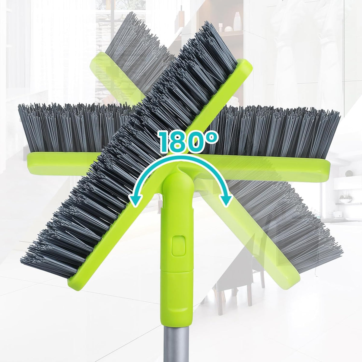 Grout Cleaner Brush with Long Handle, Floor Scrub Brush for Shower Tile, Bathroom Crevice Cleaning