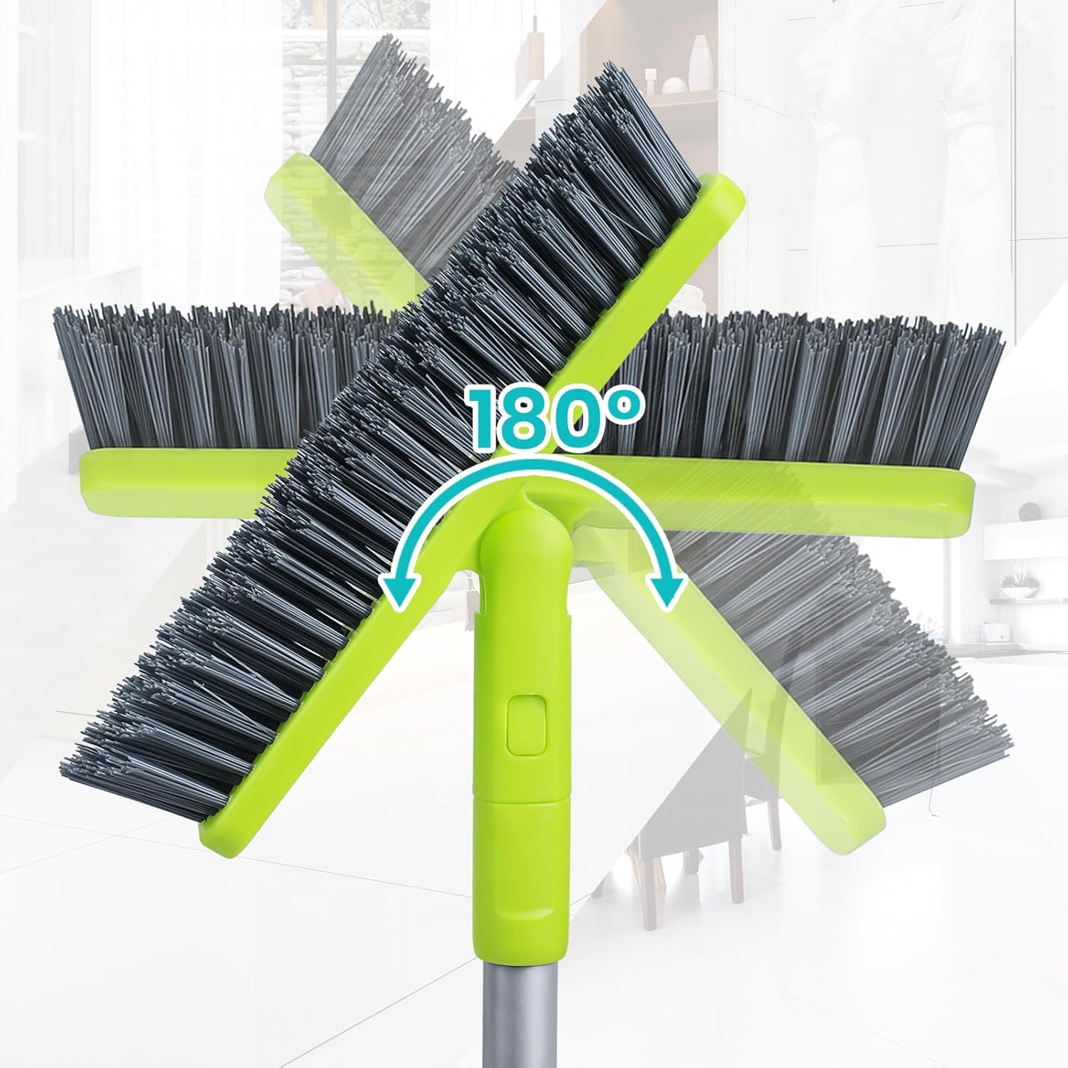 Grout Cleaner Brush with Long Handle, Floor Scrub Brush for Shower Tile, Bathroom Crevice Cleaning