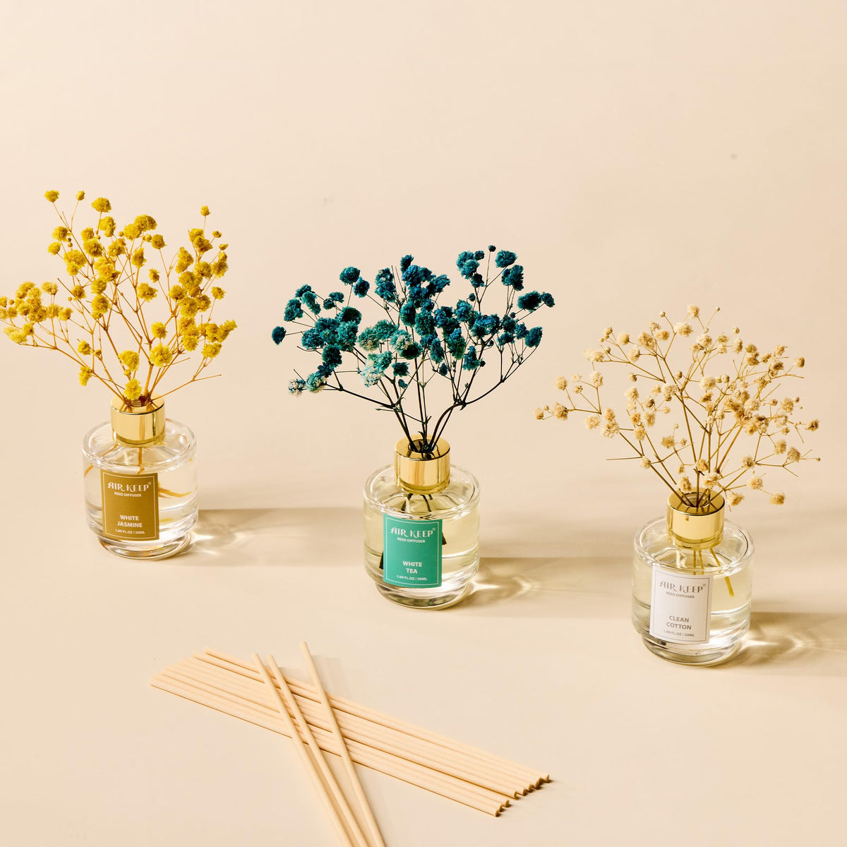 Airkeep Reed Diffuser Set of 3, 50ml, White – view 6