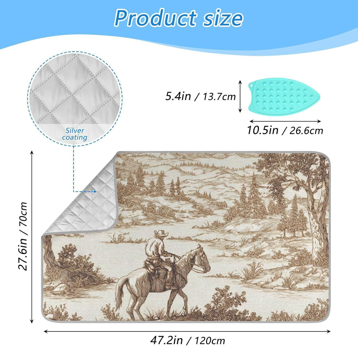 Ironing Mat Portable Ironing Pad Ironing Blanket for Table Top Heat Resistance Double-Side Using