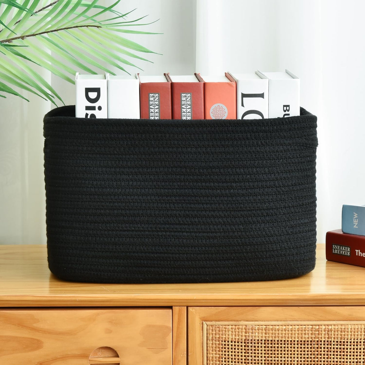 Storage Basket,Woven Baskets for Storage,Cotton Rope Baskets for Organizing,decorative Baskets for