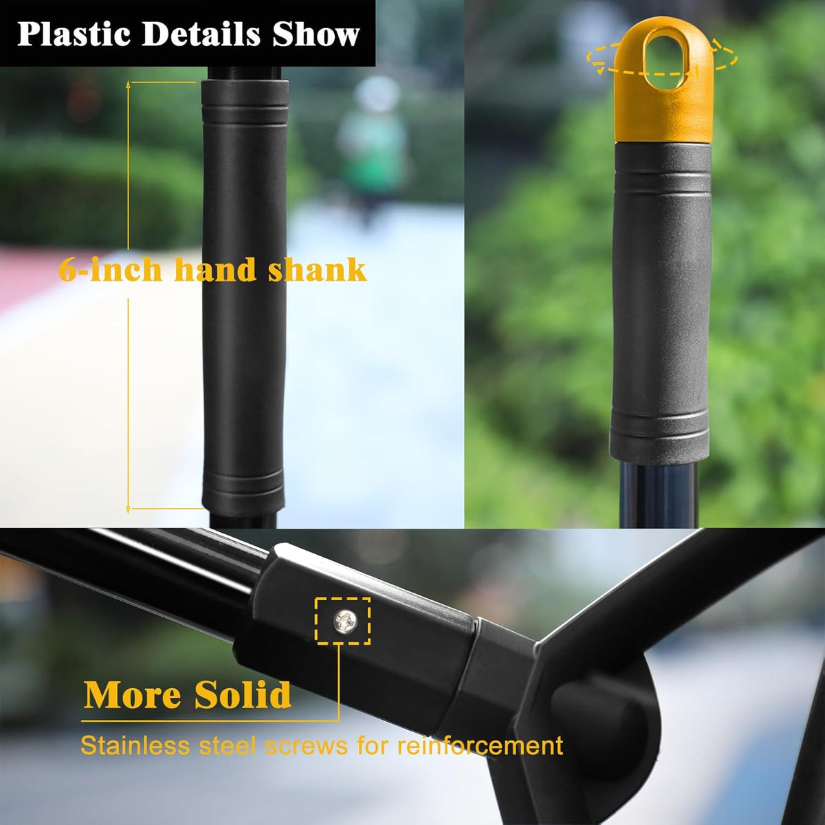 Heavy Duty Broom Outdoor Indoor, Upgraded Commercial Angle Brooms, Black Broom for Sweeping House