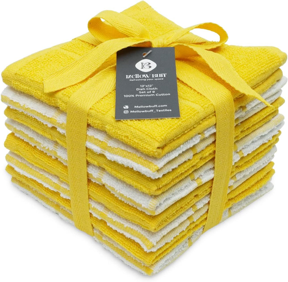 100% Cotton Terry Dish Cloth & Dish Towel, 6 Pack, Super Soft and Absorbent Kitchen Towels, Perfect