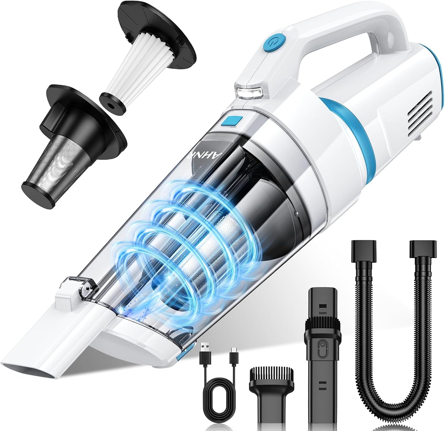 AHNR Handheld Vacuum Cordless, 16000PA Powerful Suction Hand Held Vacuum Dust Busters Cordless