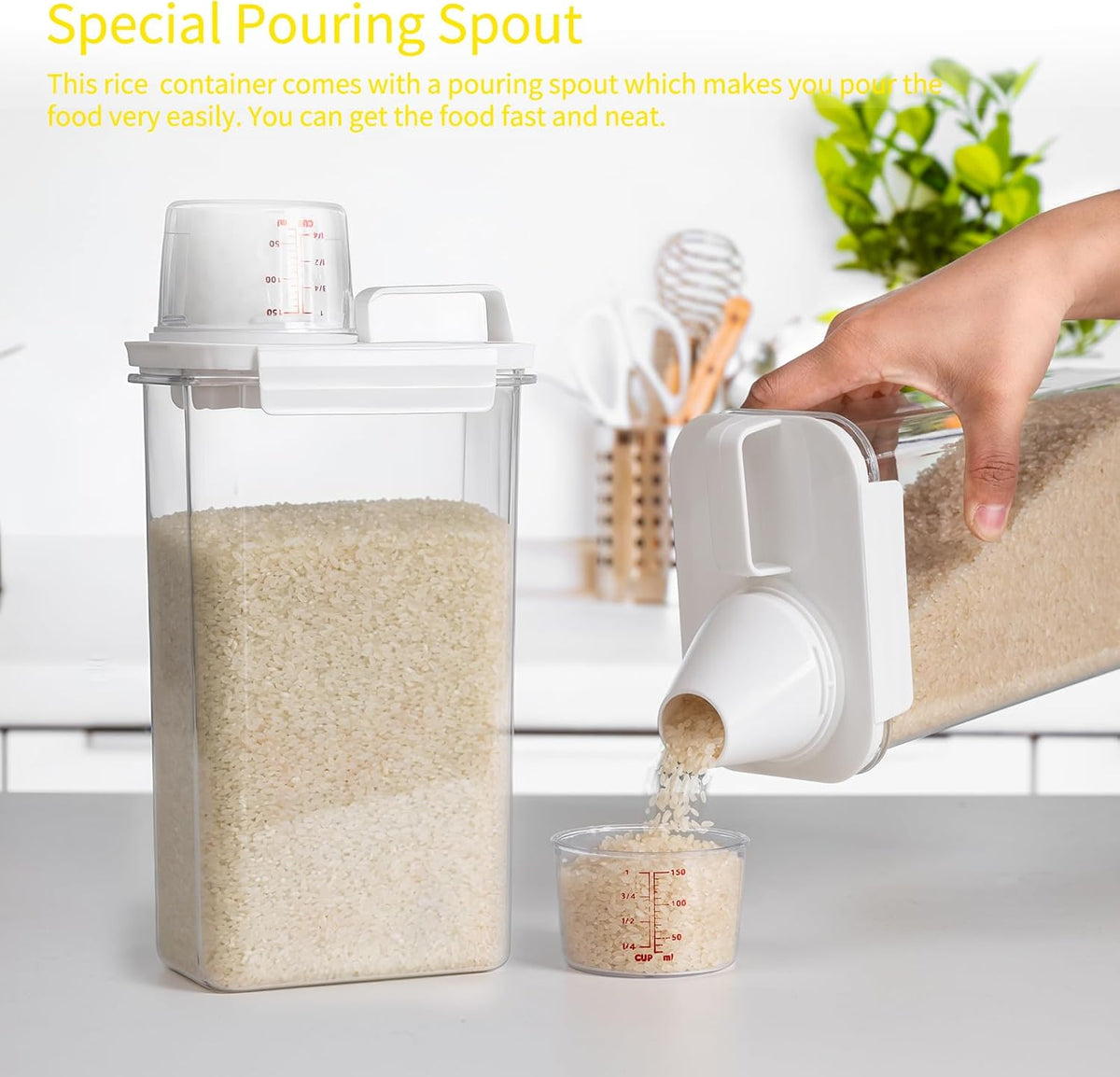 Rice Container, Rice Storage Container, 3-5 Lbs Tcereal Storage Container, Dog Food Storage