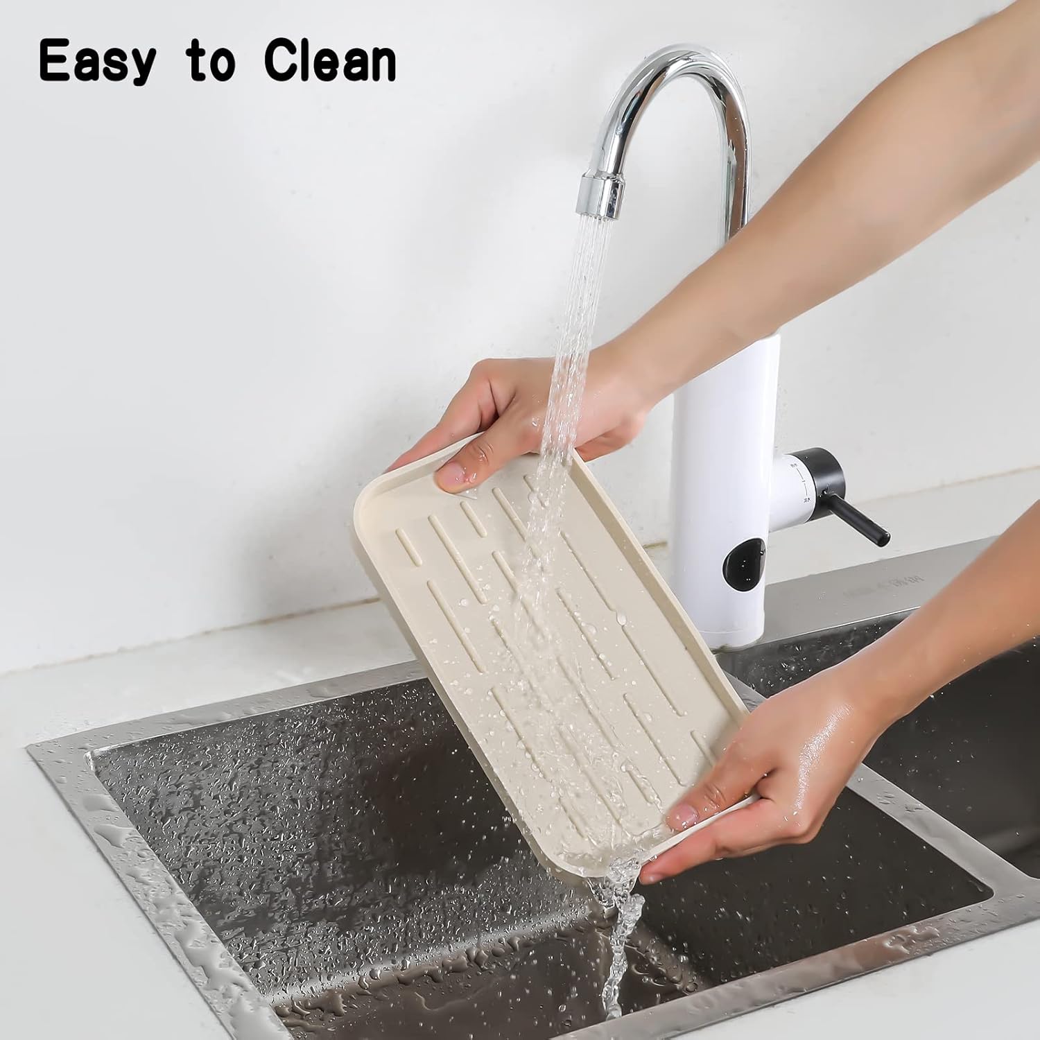 Silicone Kitchen Sink Organizer Tray for Multiple Usage,Eco-Friendly Sponges Holder for Kitchen